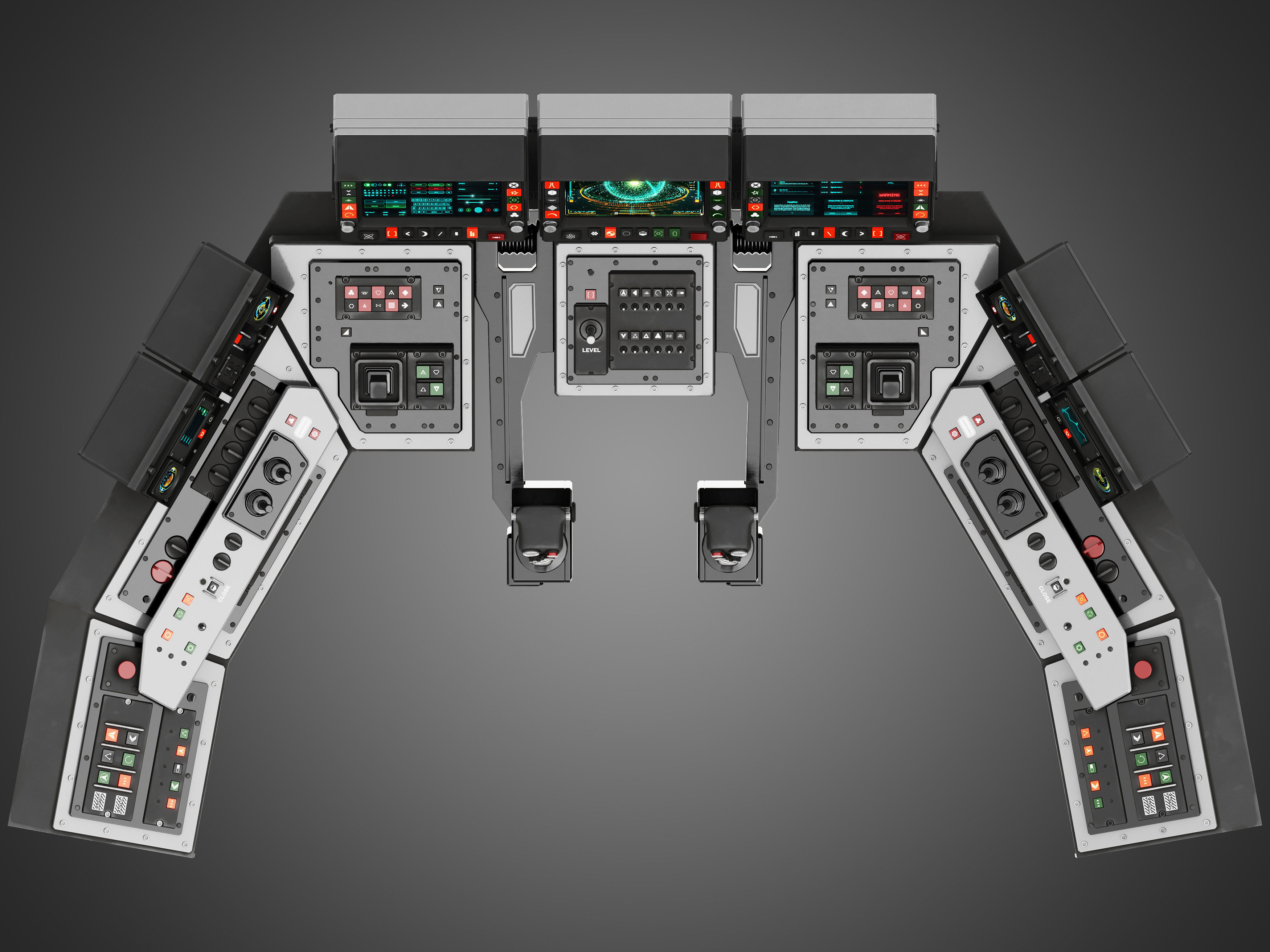 Spaceship control panel 3D model_7