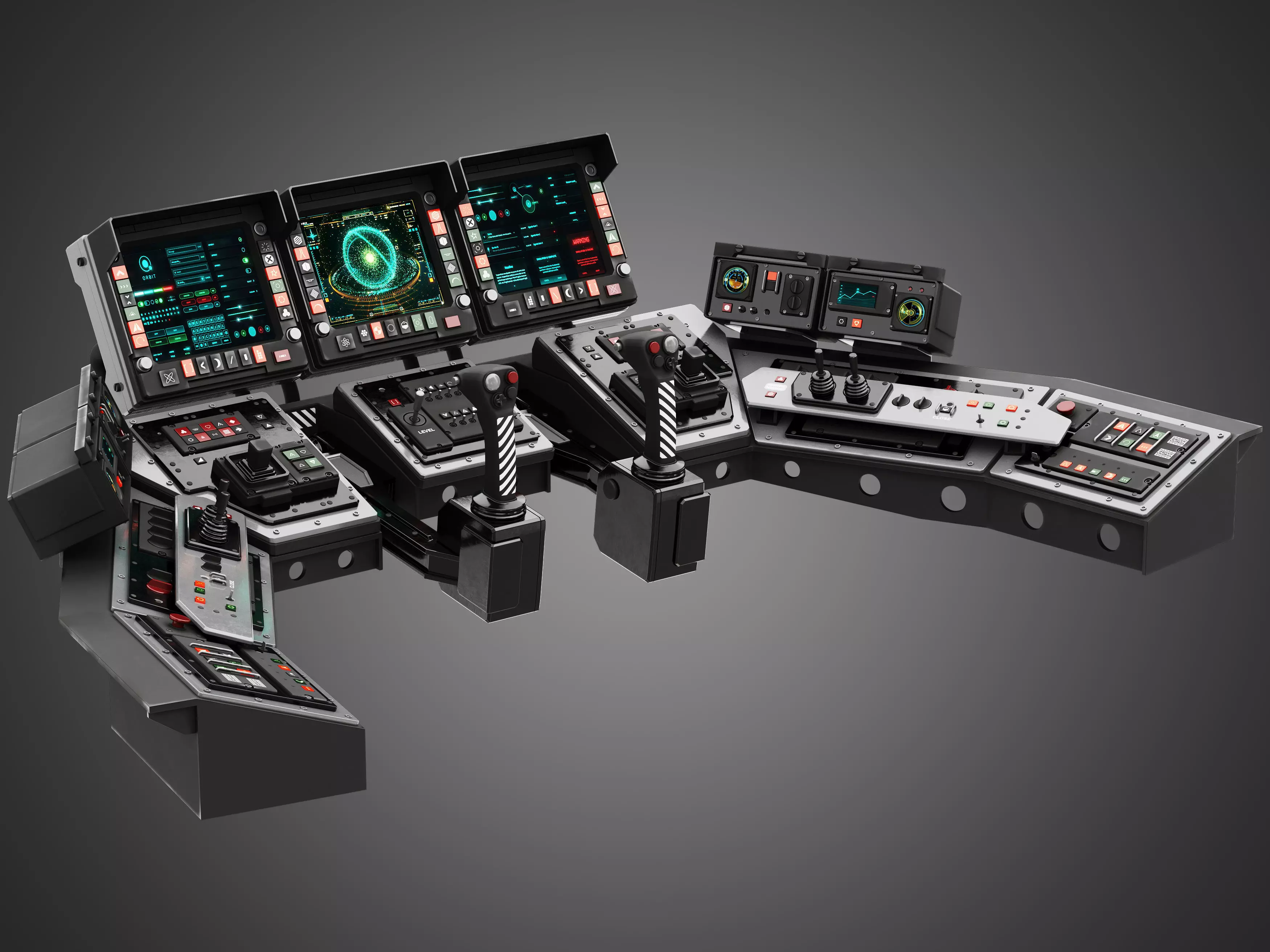 Spaceship control panel 3D model_0