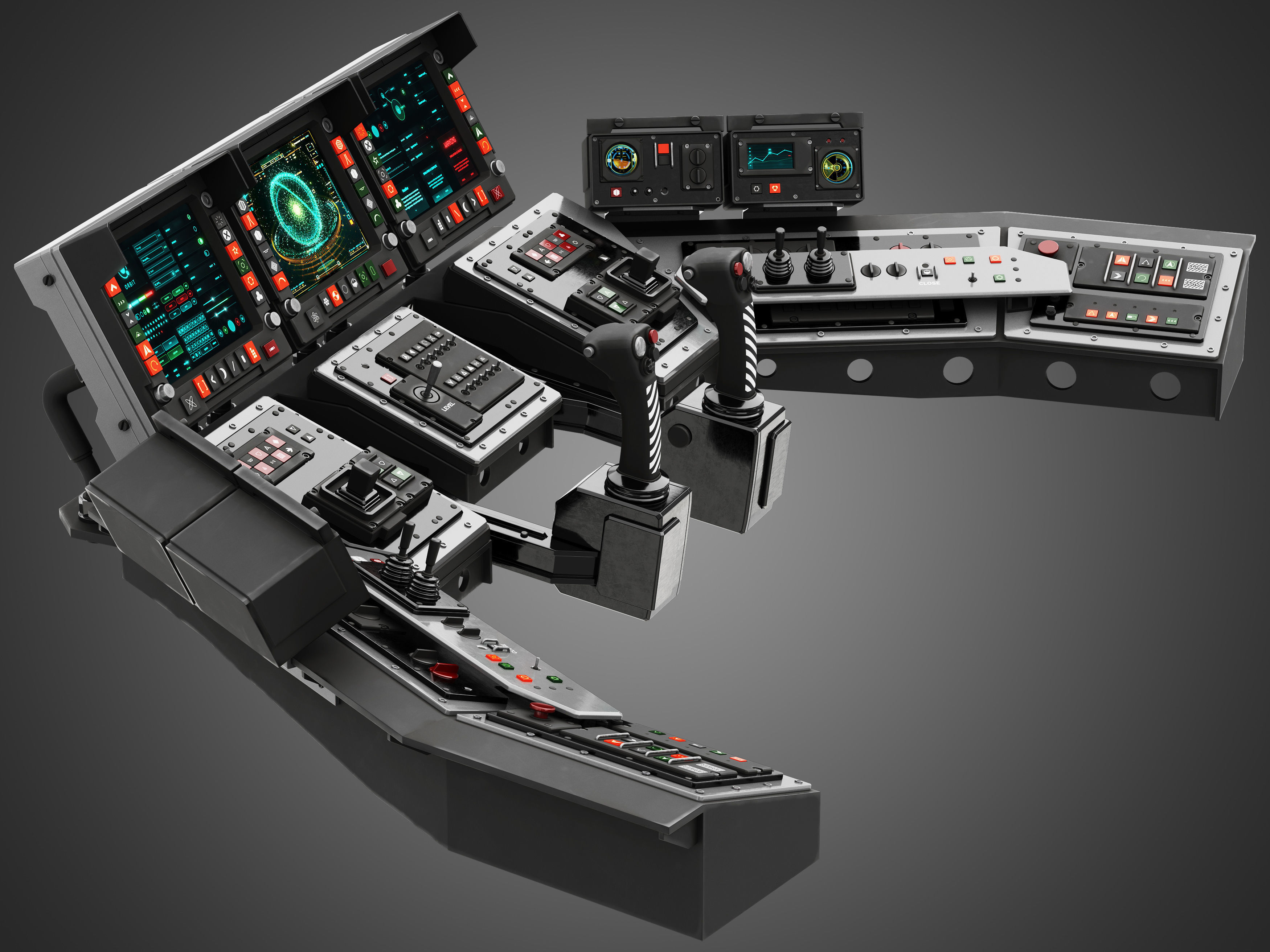Spaceship control panel 3D model_2