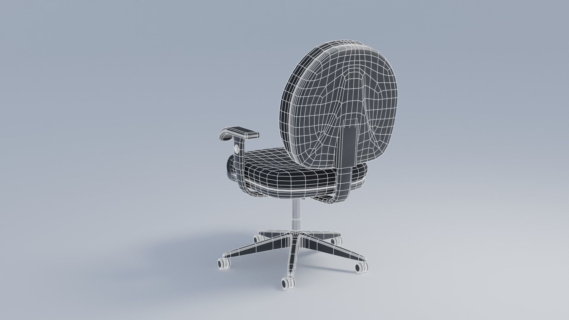 Office Chair 4K and 2K Low-poly 3D model_5