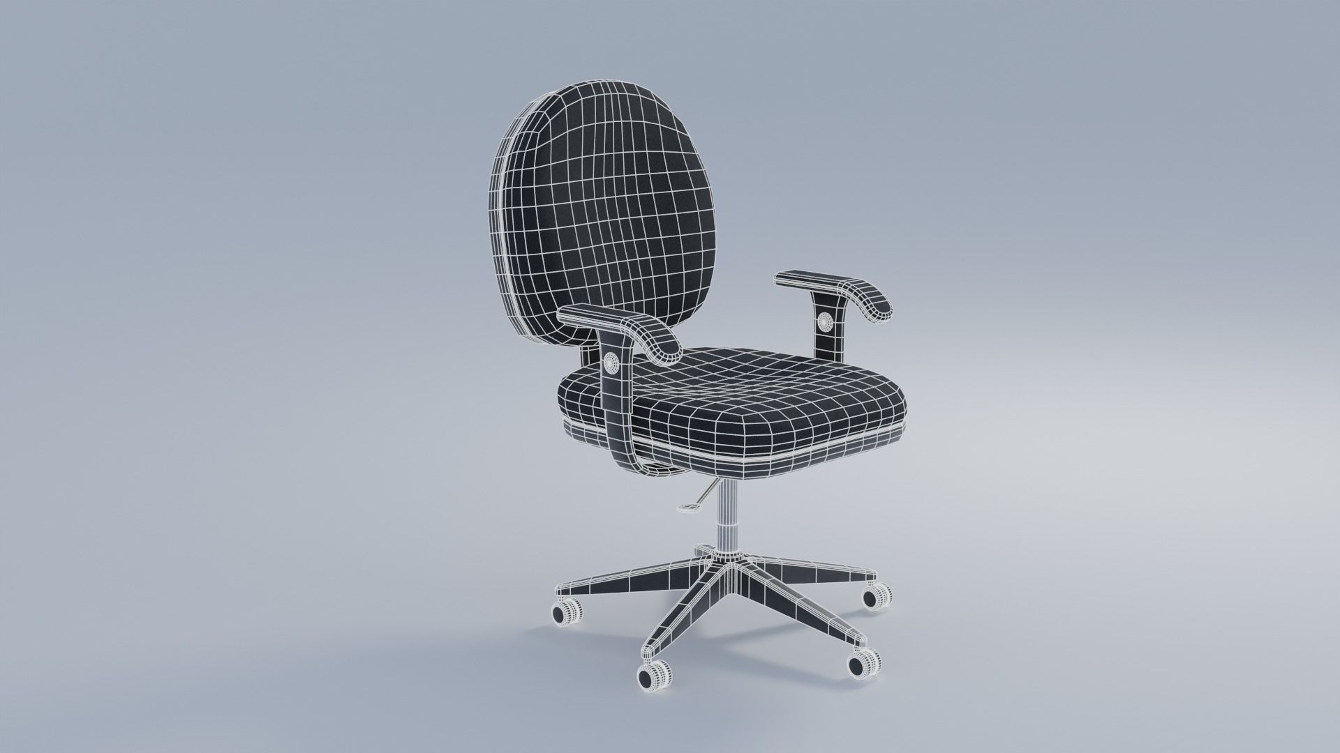 Office Chair 4K and 2K Low-poly 3D model_2