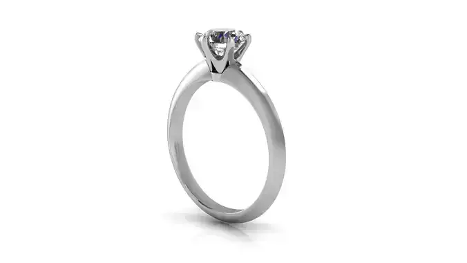 White gold ring with gem 