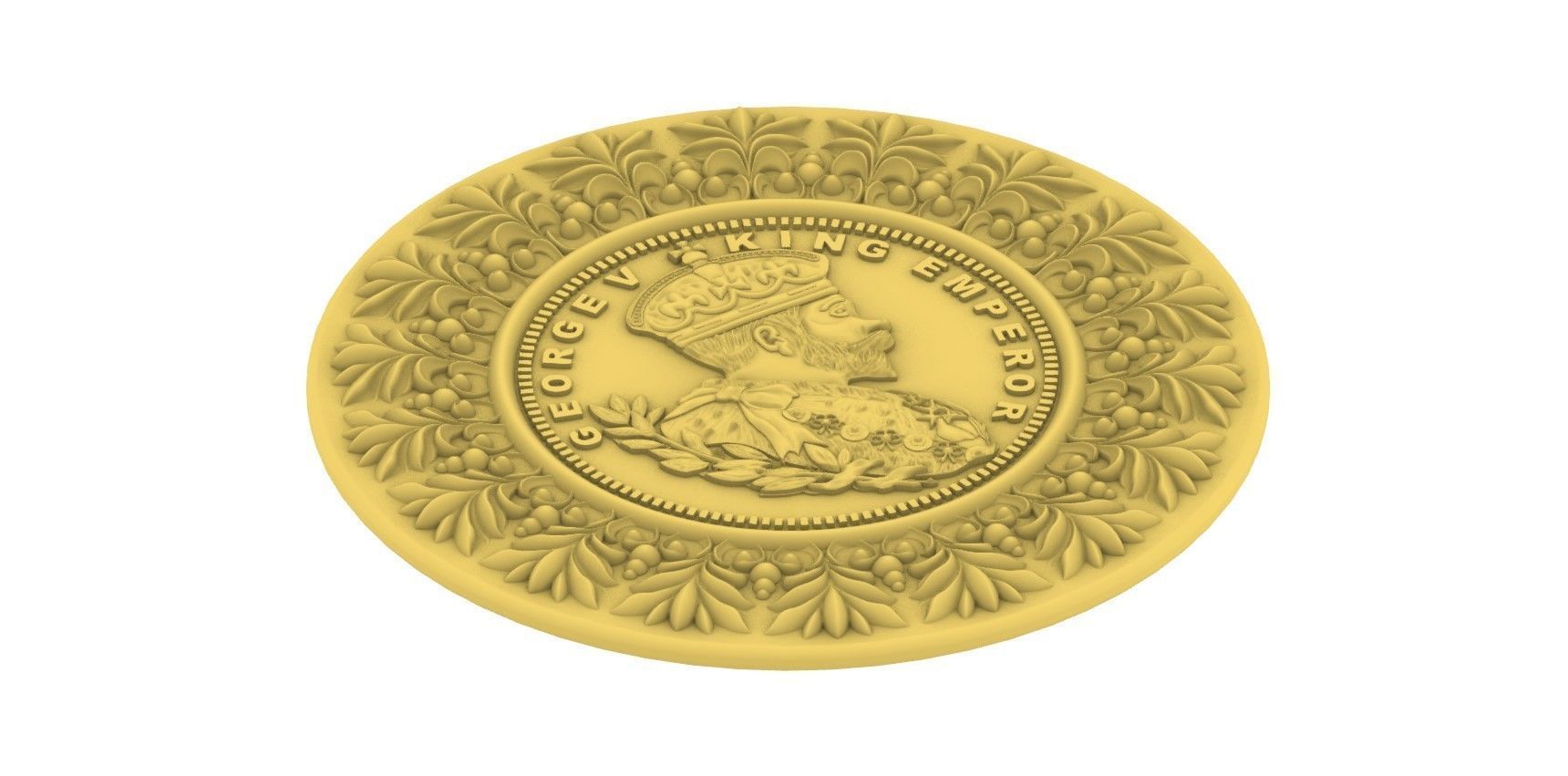 King George Bas Relief Design For Dies and CNC 3D print model_4