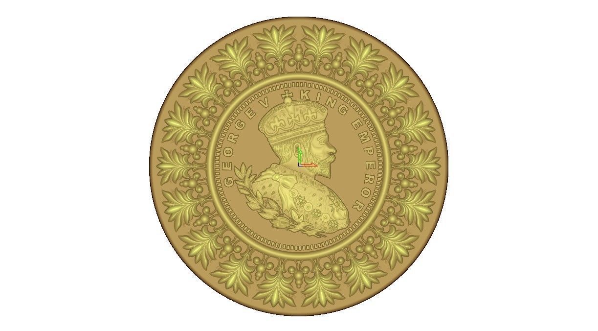 King George Bas Relief Design For Dies and CNC 3D print model_2