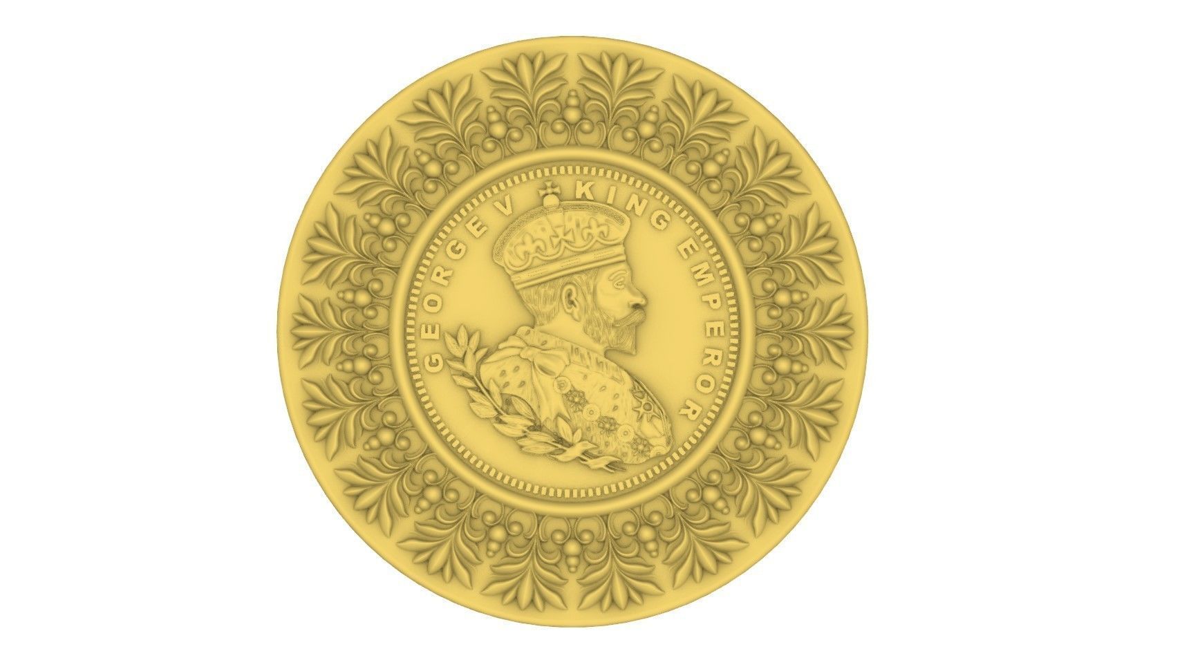 King George Bas Relief Design For Dies and CNC 3D print model_3