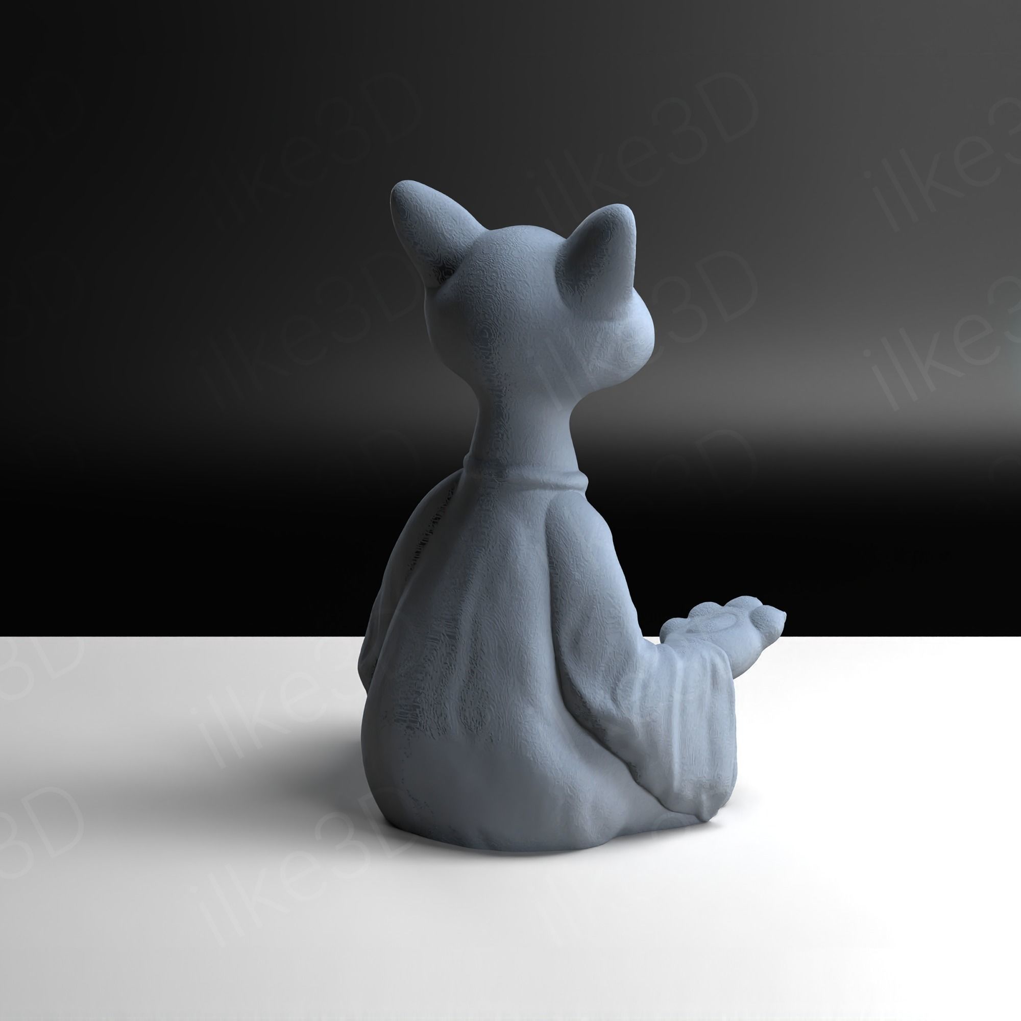Cat statue Buddha Statue Enyoing Zen Moment Cute Cat 3D STL 3D print model_7