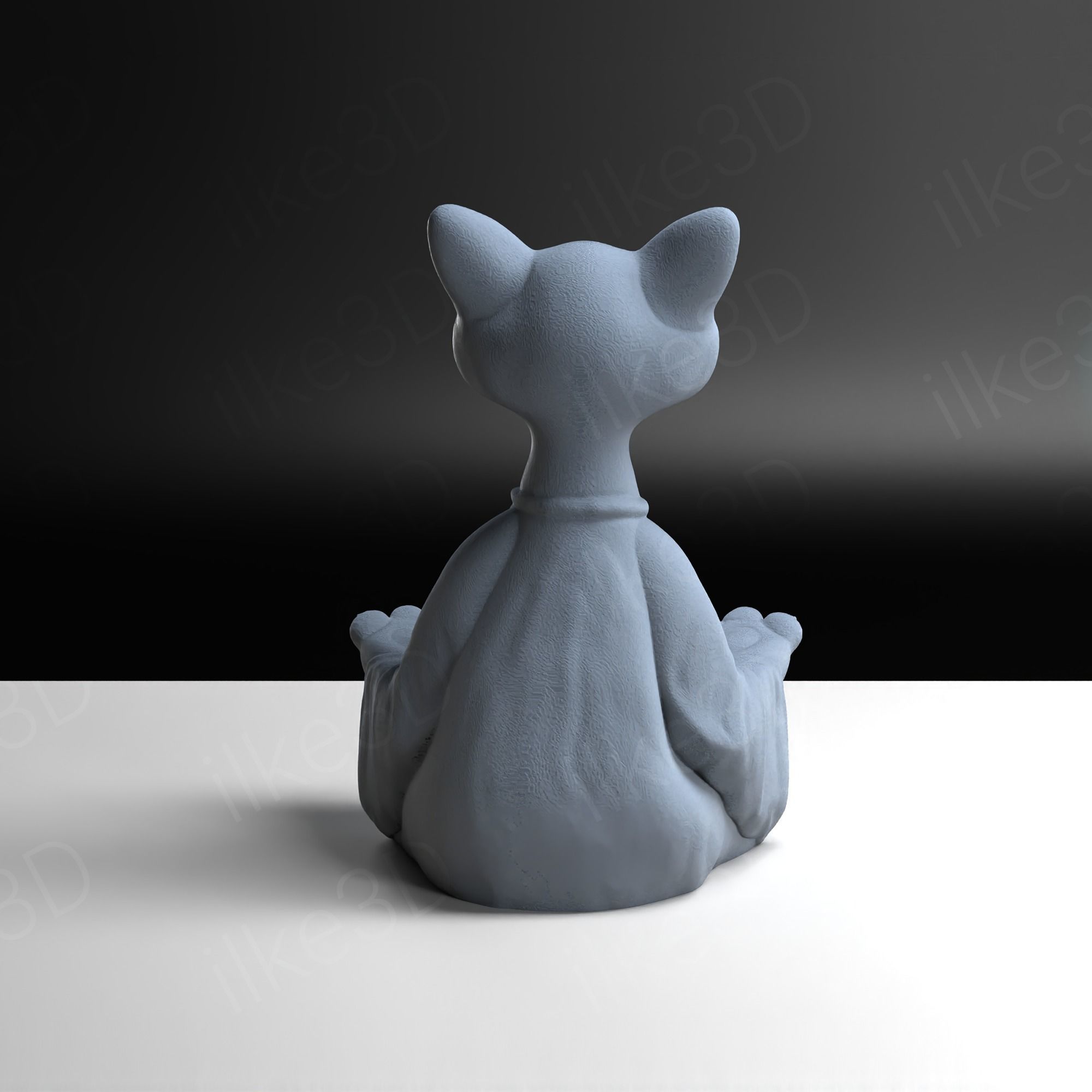 Cat statue Buddha Statue Enyoing Zen Moment Cute Cat 3D STL 3D print model_8