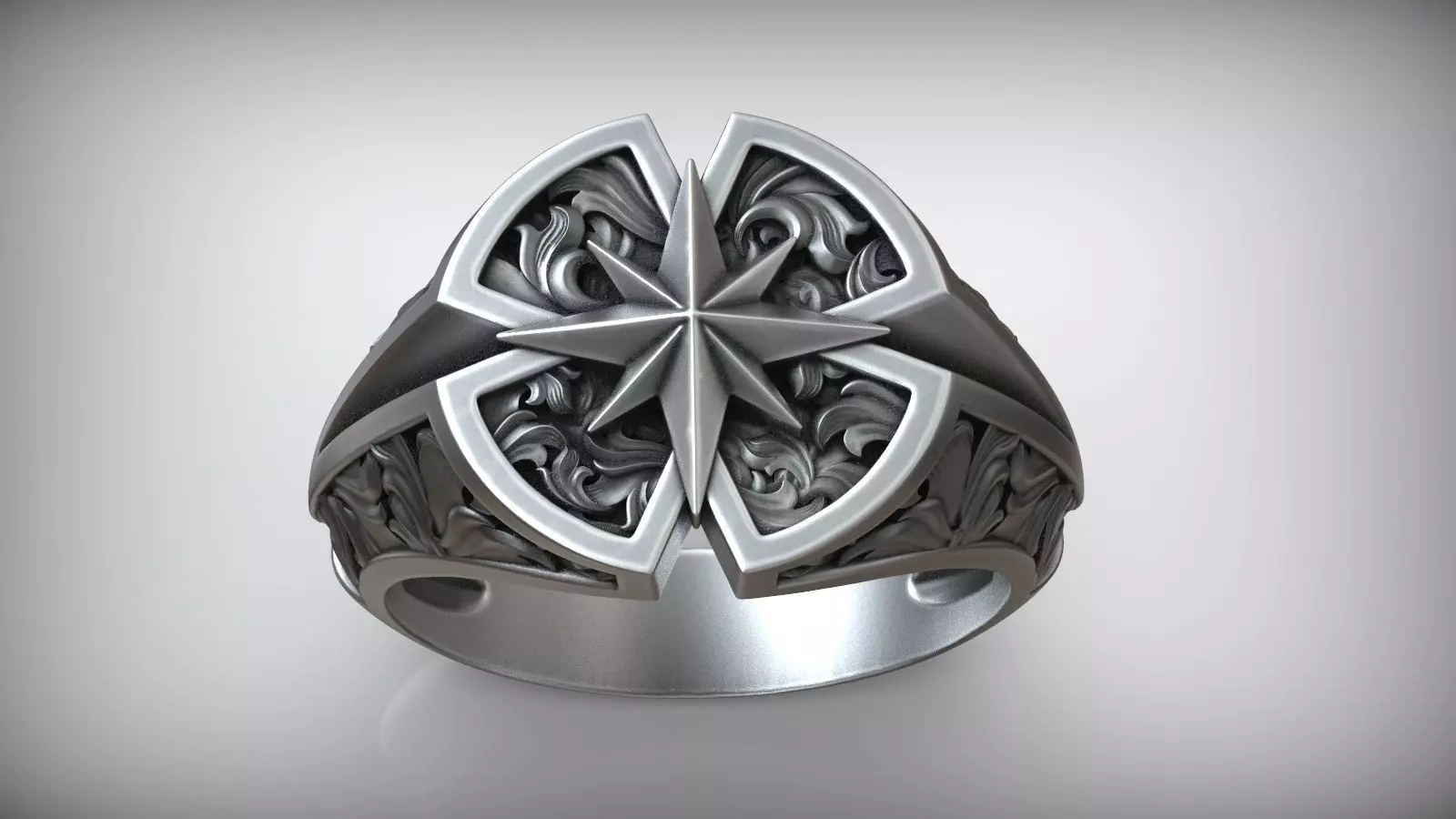 Windrose Star Compass Traveler Pattern Signet 3D print model_0