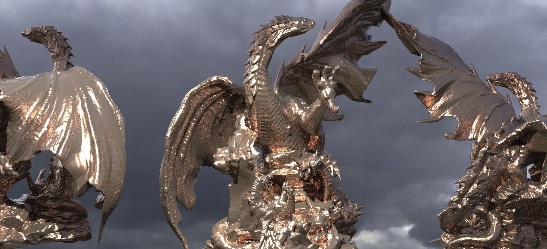 Great Wyvern Arthurian Dragon Statue 1 3D model_1