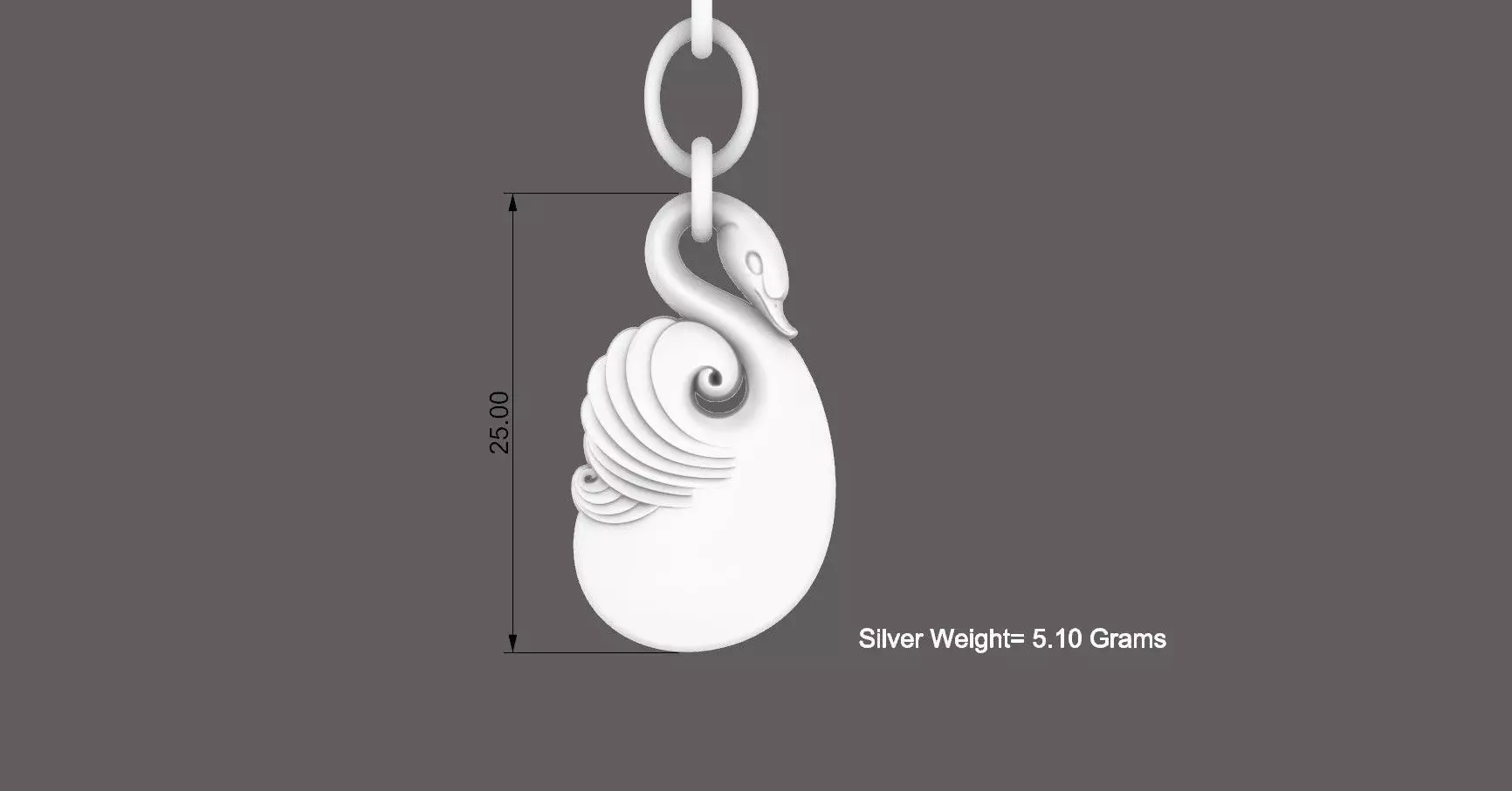 Swan Pendant Design 3D print model