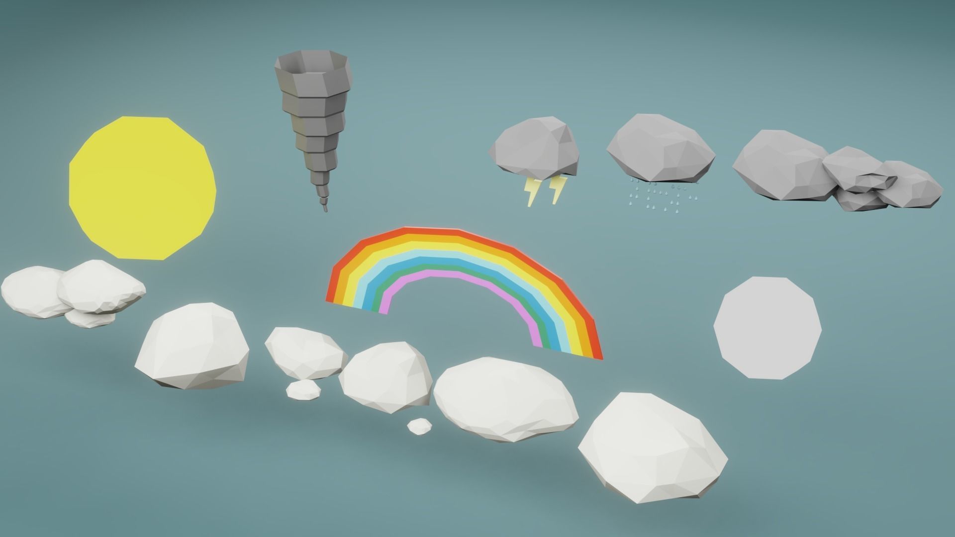 Low Poly Sky Assets Low-poly 3D model_2