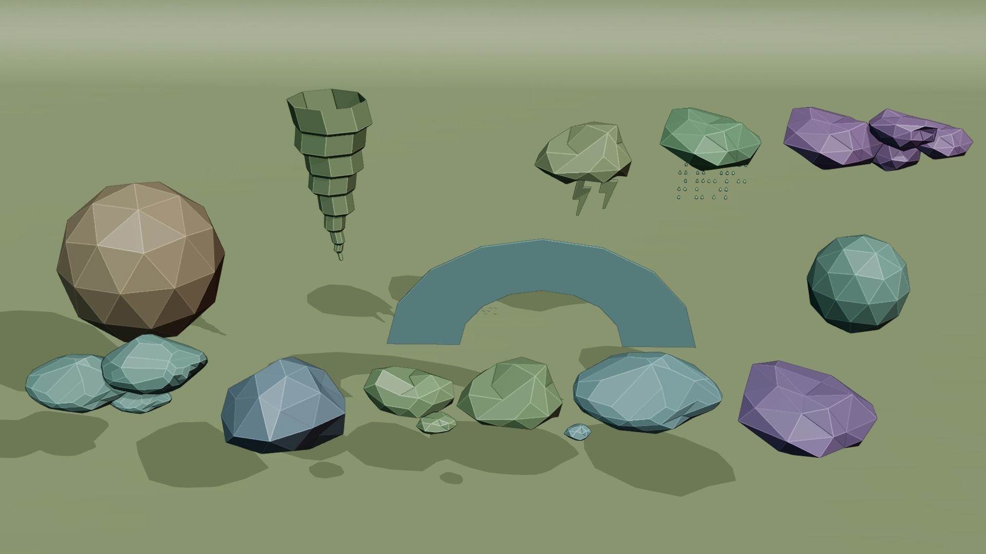 Low Poly Sky Assets Low-poly 3D model_4