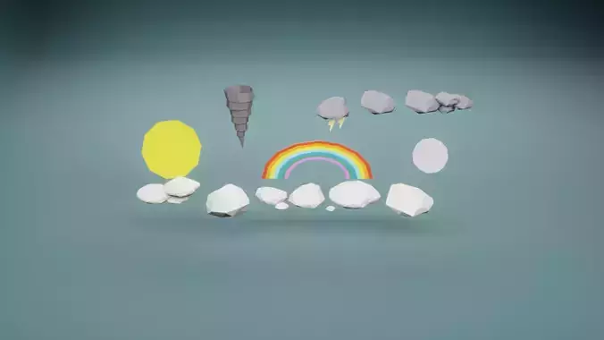 Low Poly Sky Assets Low-poly 3D model
