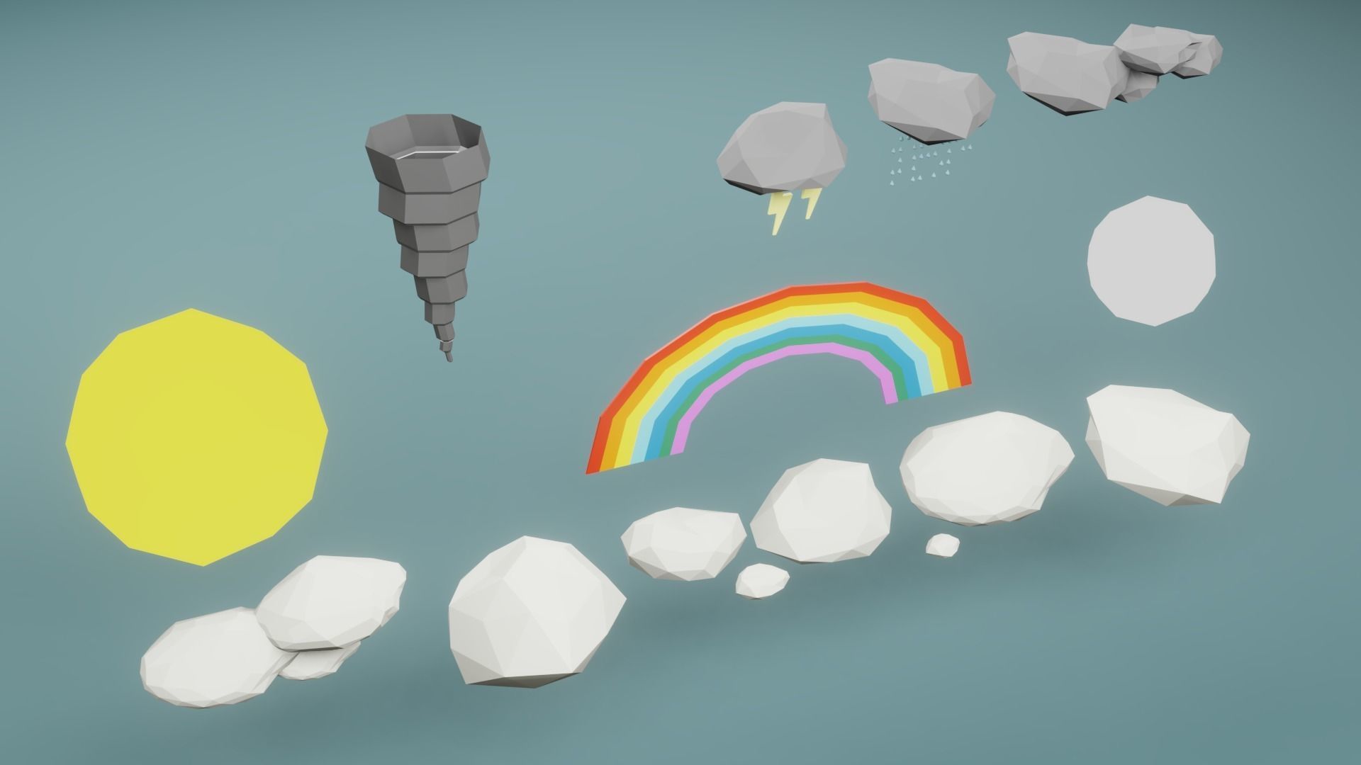 Low Poly Sky Assets Low-poly 3D model_3