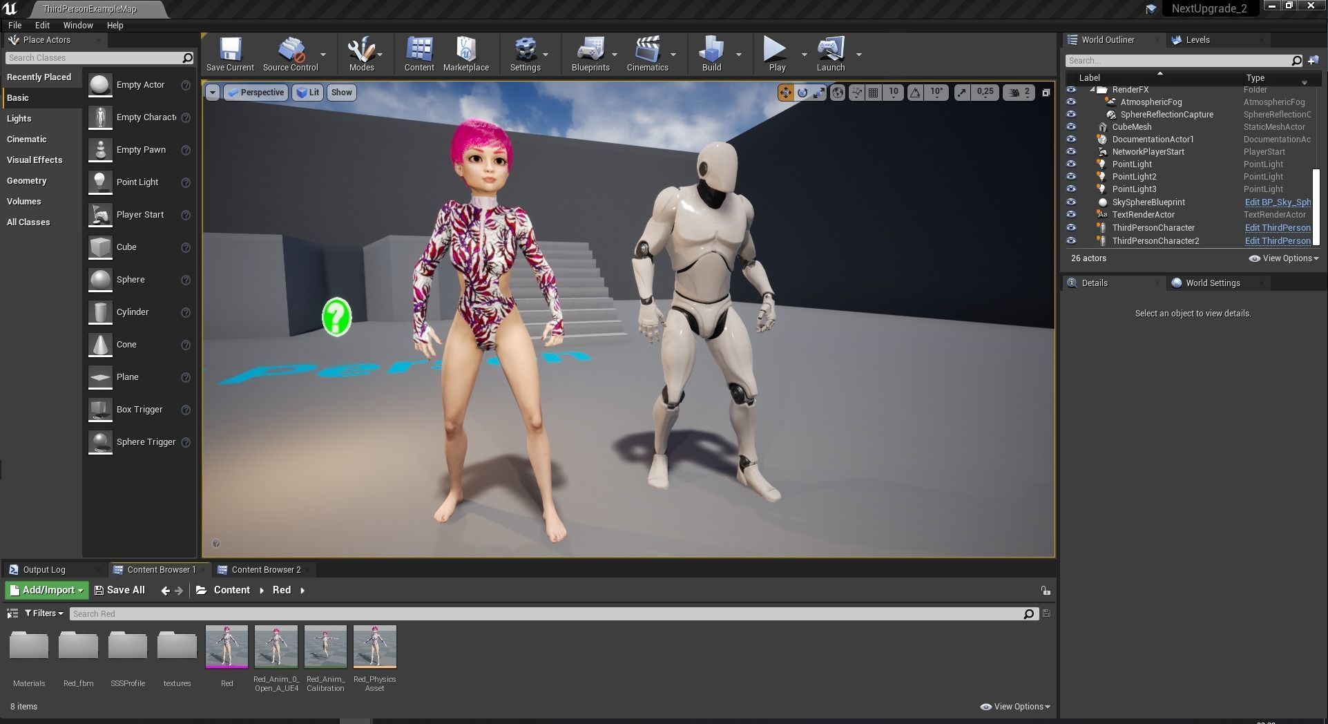 Red Realistic stylized cartoon Female Low-poly 3D model_33