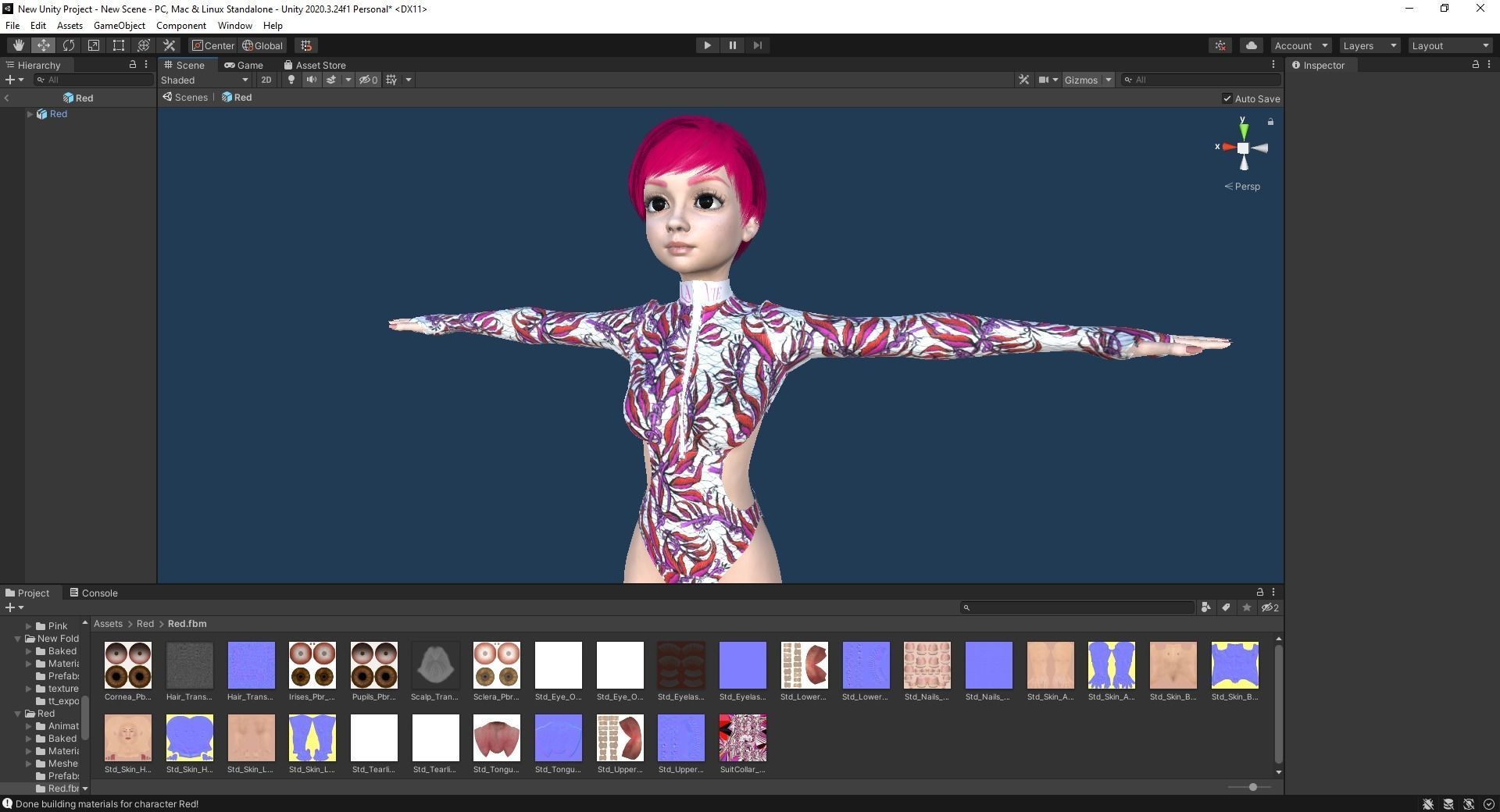 Red Realistic stylized cartoon Female Low-poly 3D model_38