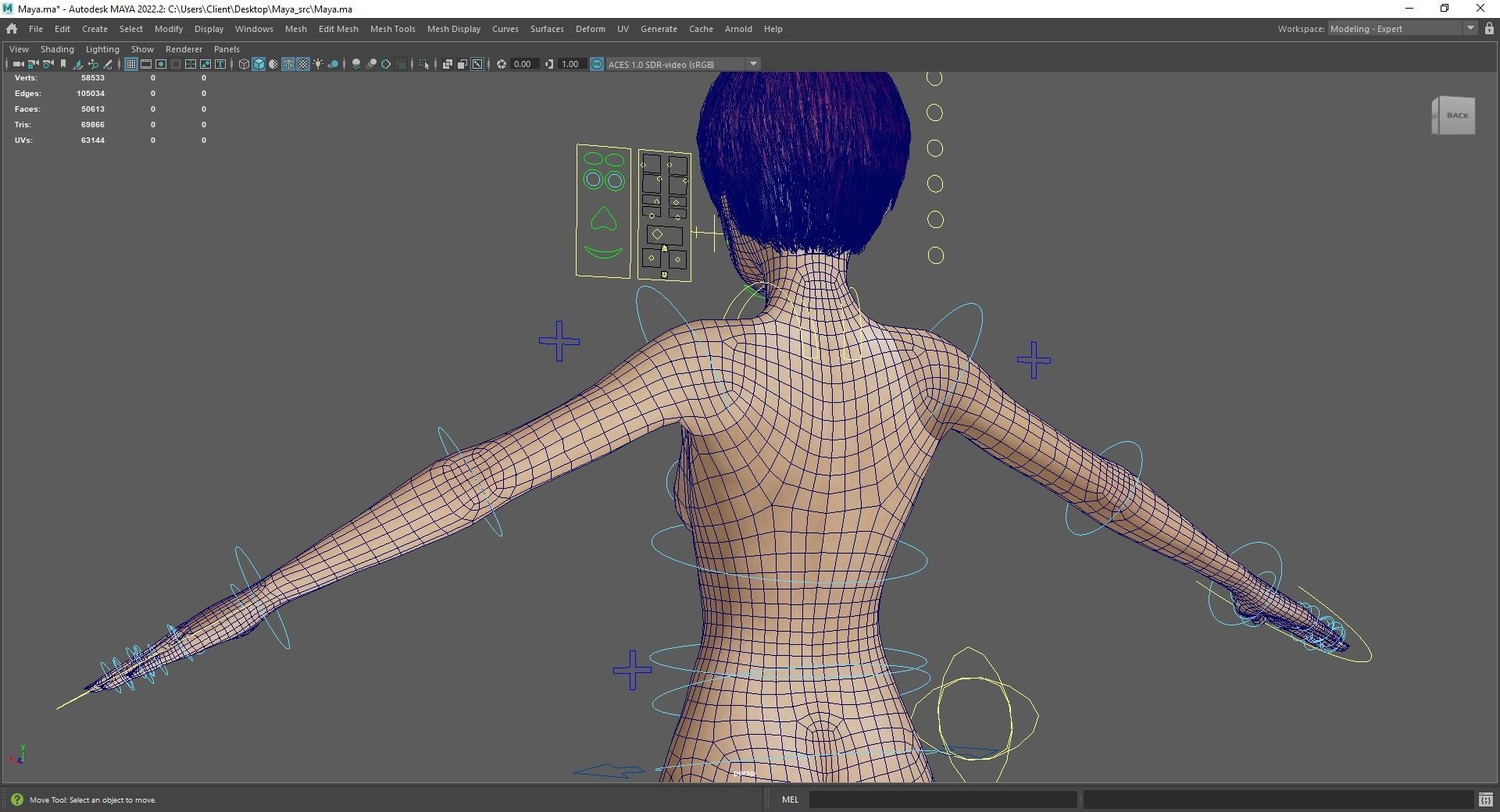 Red Realistic stylized cartoon Female Low-poly 3D model_28