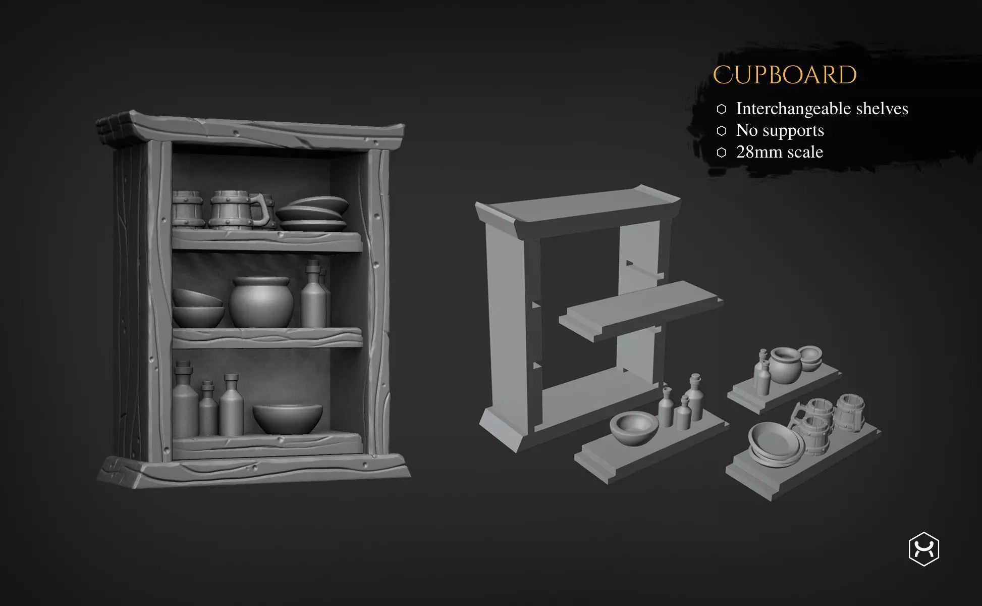 Bookshelf and Cupboard Free 3D print model_0