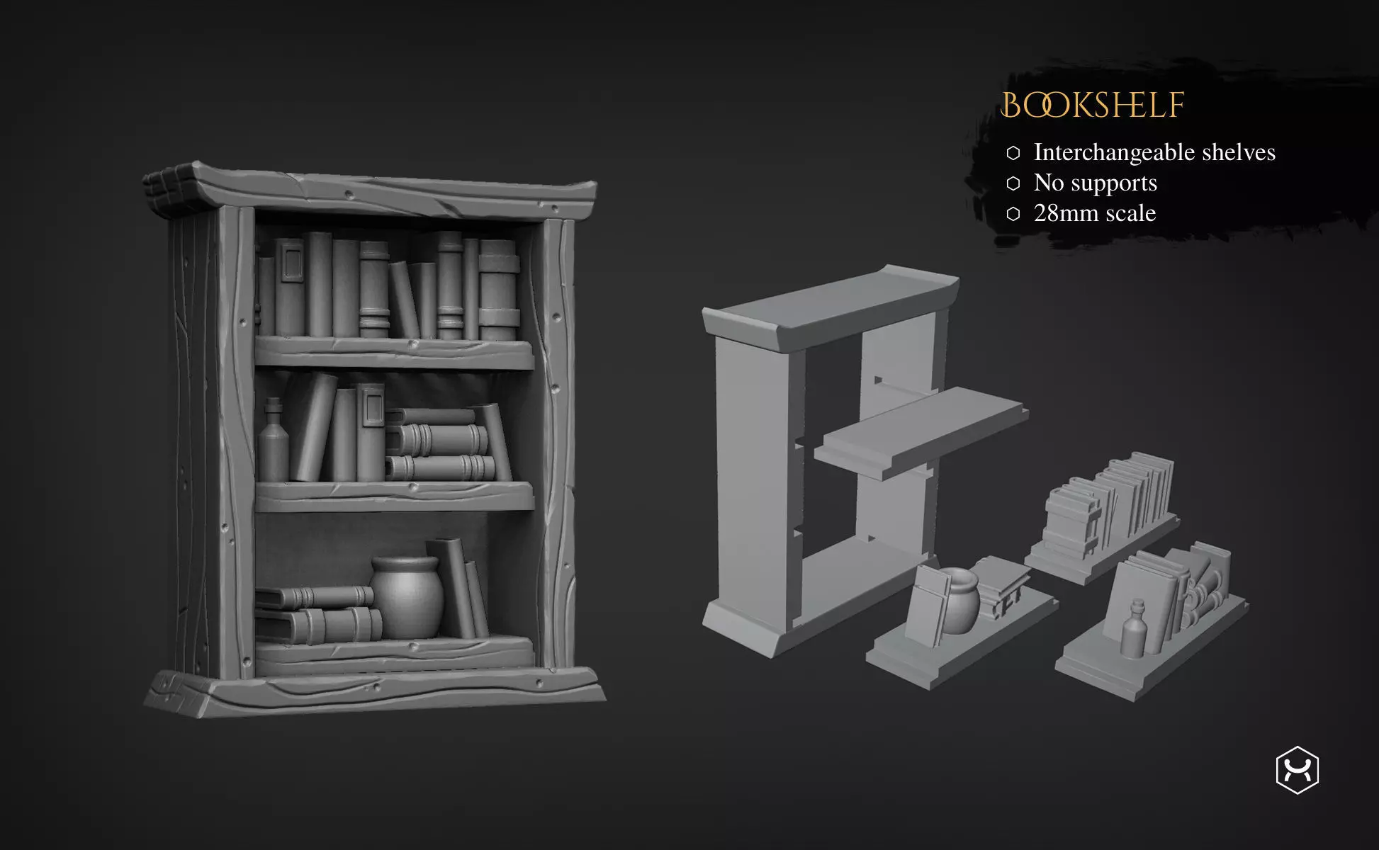 Bookshelf and Cupboard Free 3D print model_1