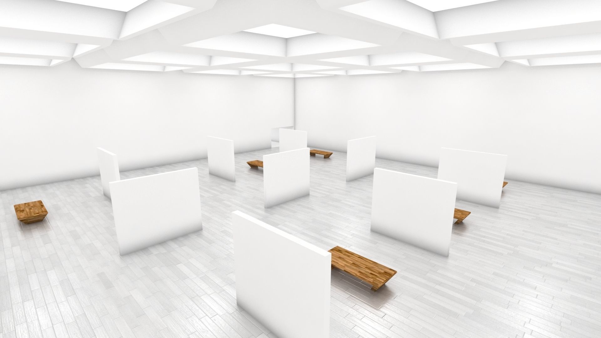 VR art Gallery 4 3D model_2