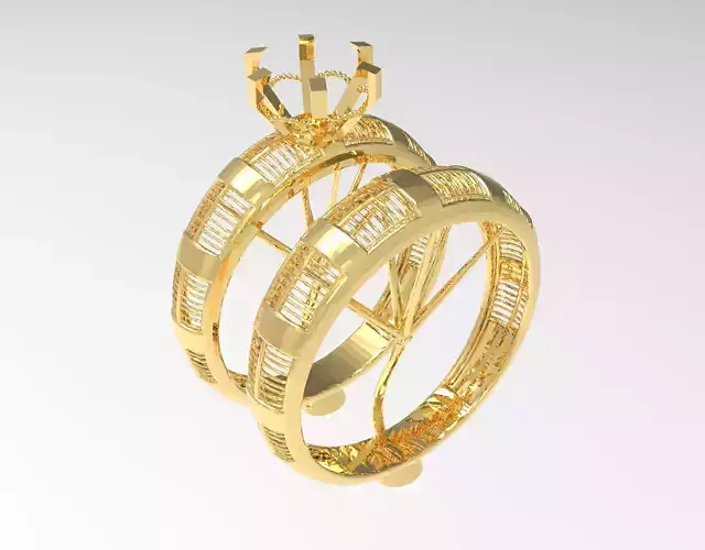 duo twin gold ring turkish model ready to print