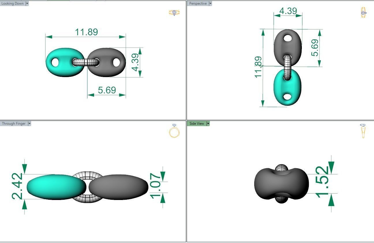 Eslabon para cadena chain link-ESL1122012 3D print model_3
