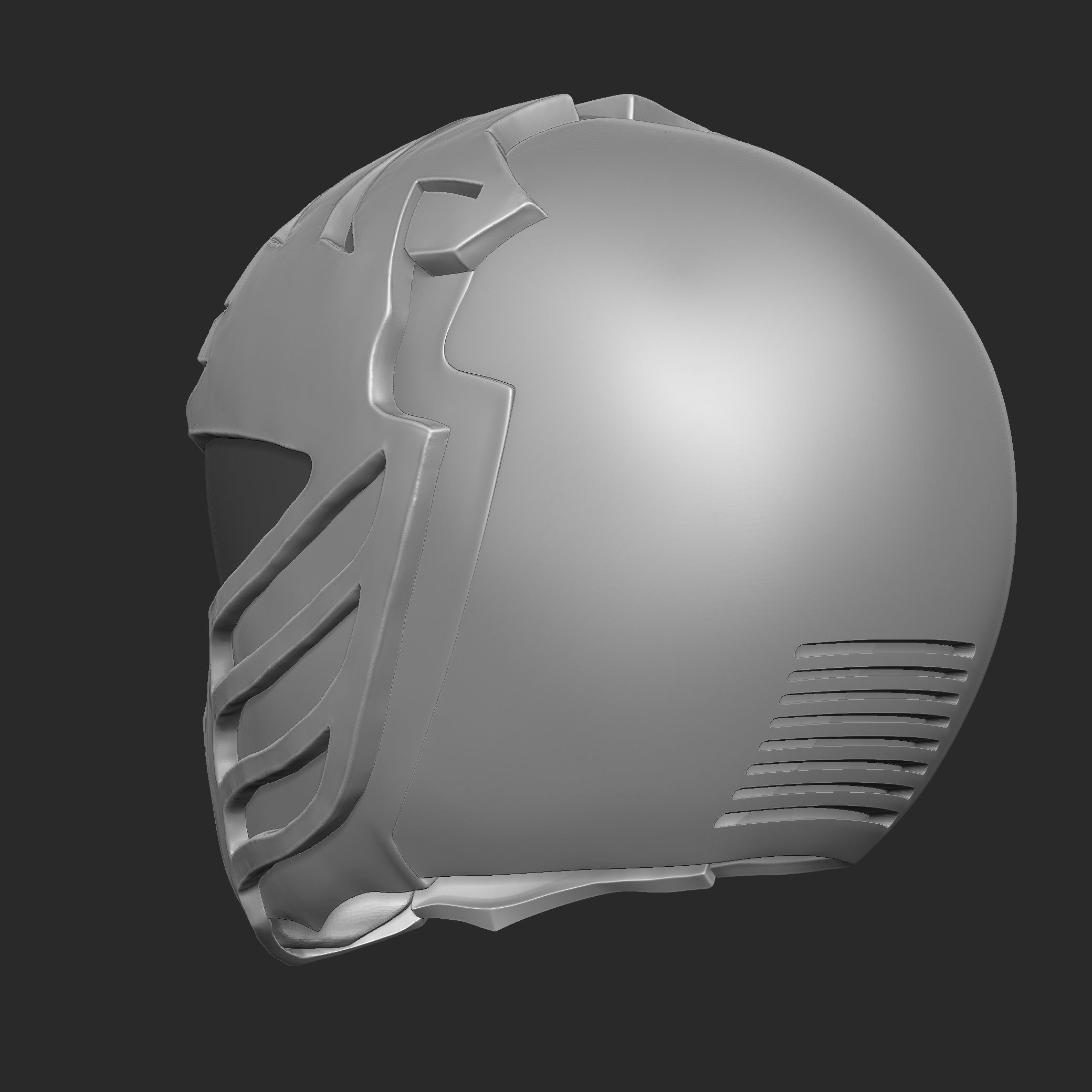 White Ranger Helmet 3D print model_7