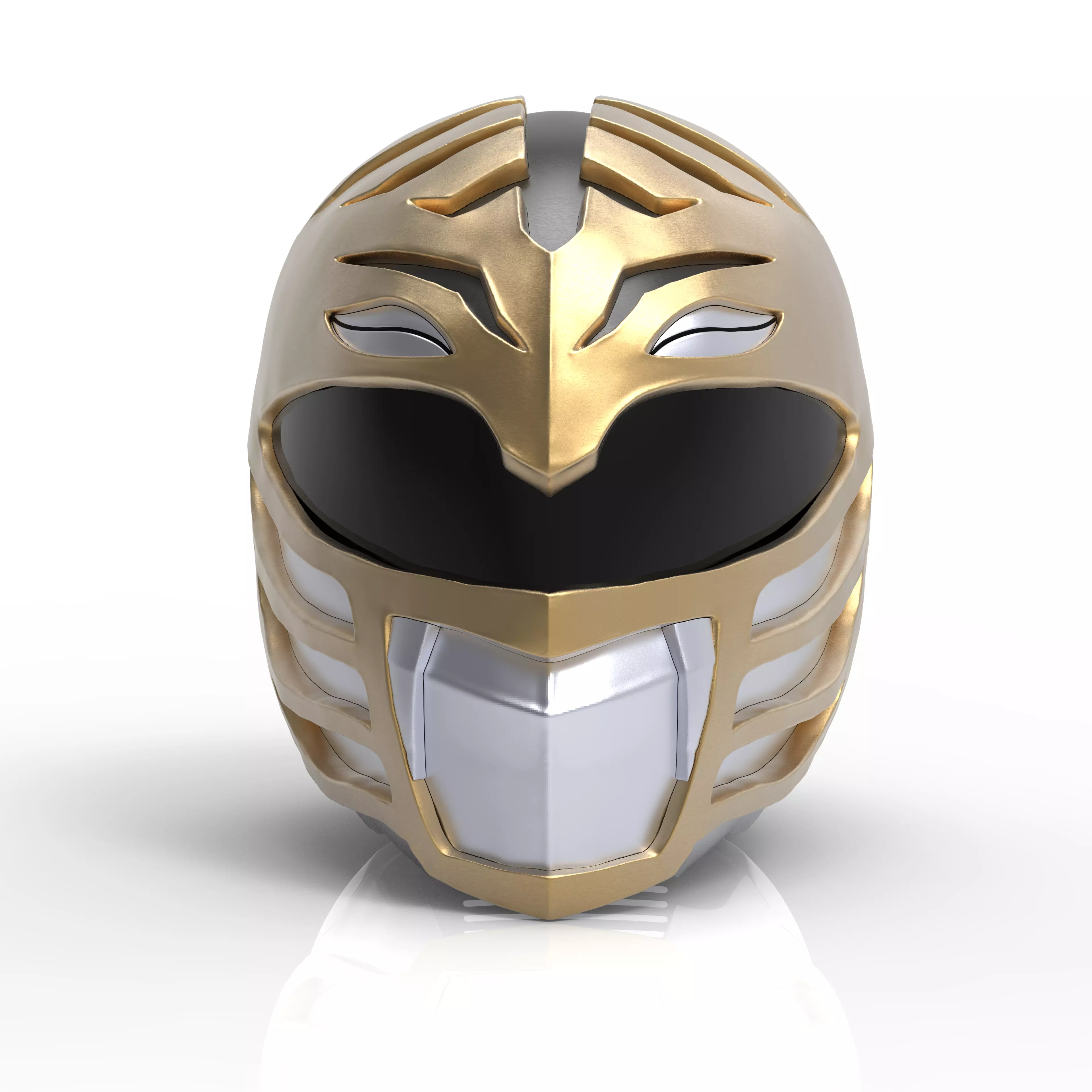White Ranger Helmet 3D print model_0