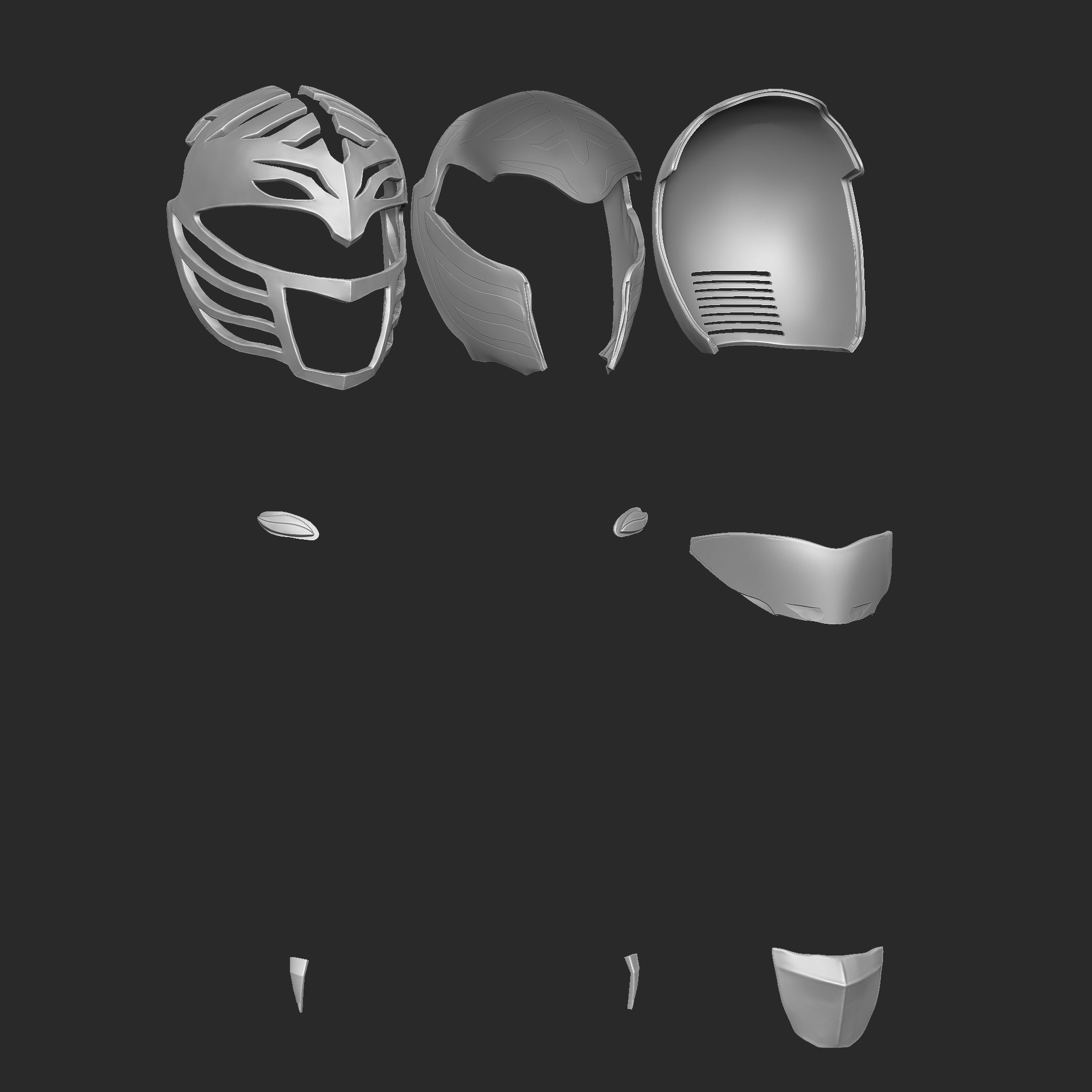 White Ranger Helmet 3D print model_13
