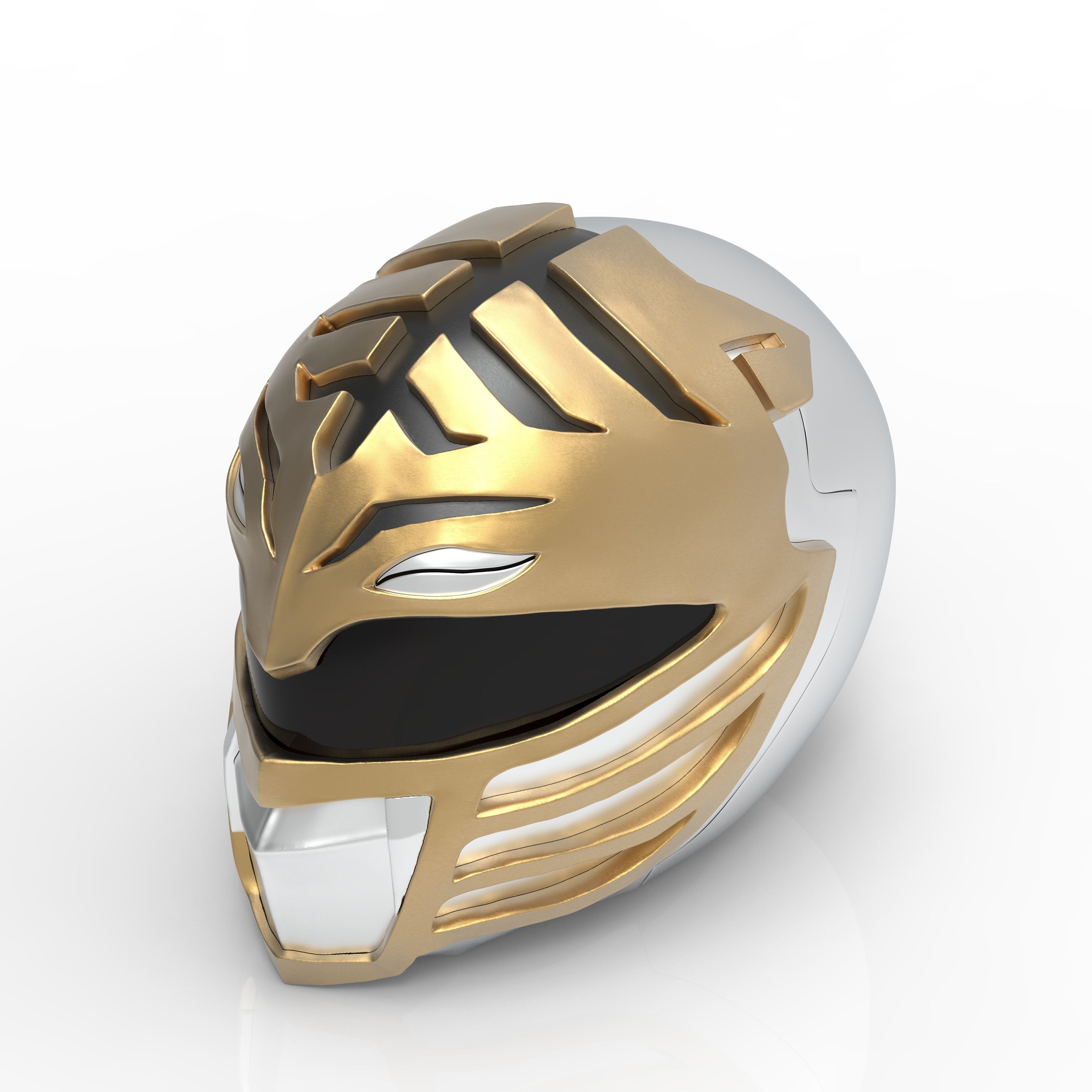 White Ranger Helmet 3D print model_2