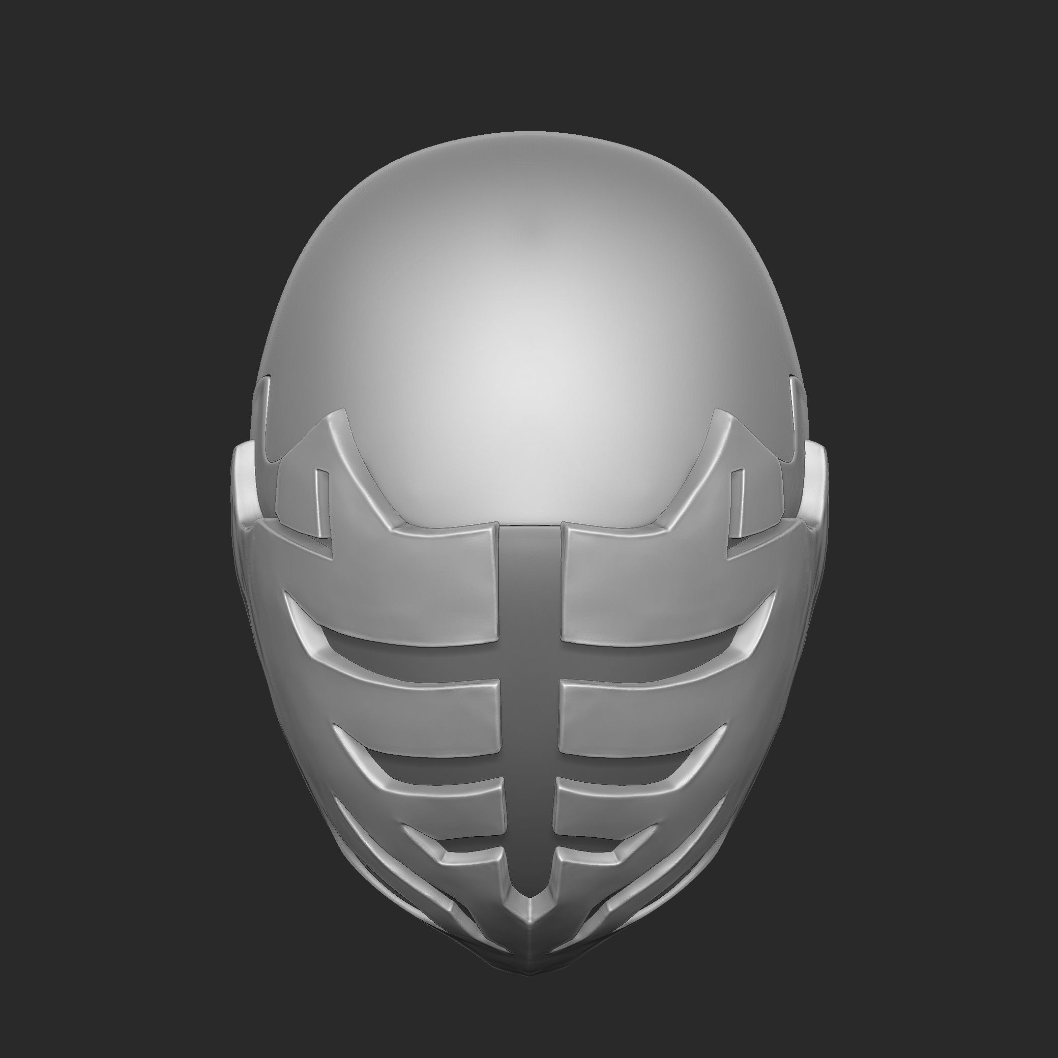 White Ranger Helmet 3D print model_15
