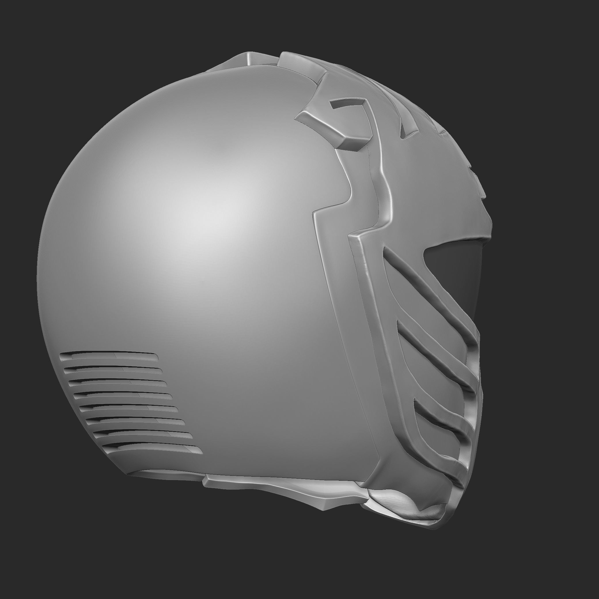 White Ranger Helmet 3D print model_9