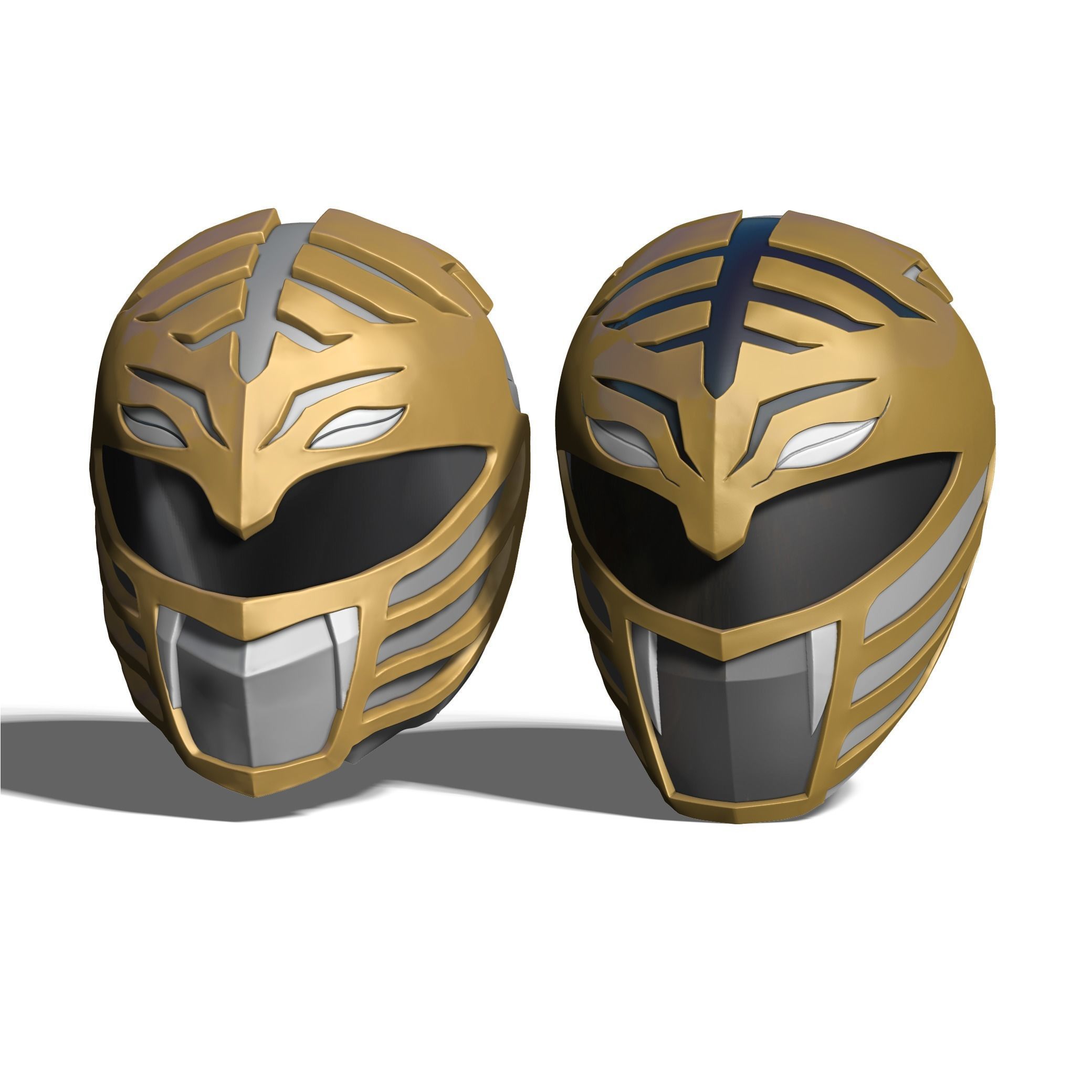 White Ranger Helmet 3D print model_1