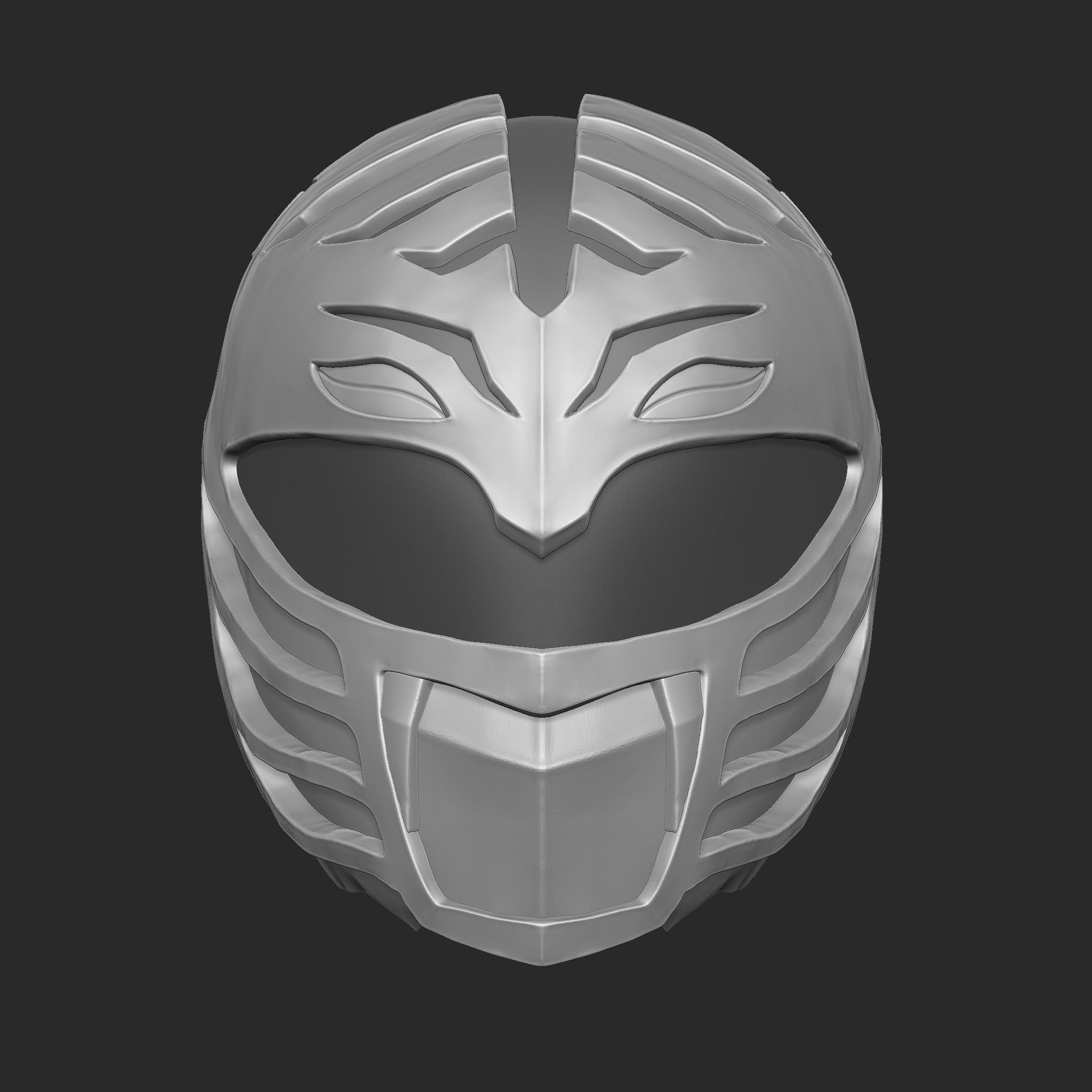 White Ranger Helmet 3D print model_12