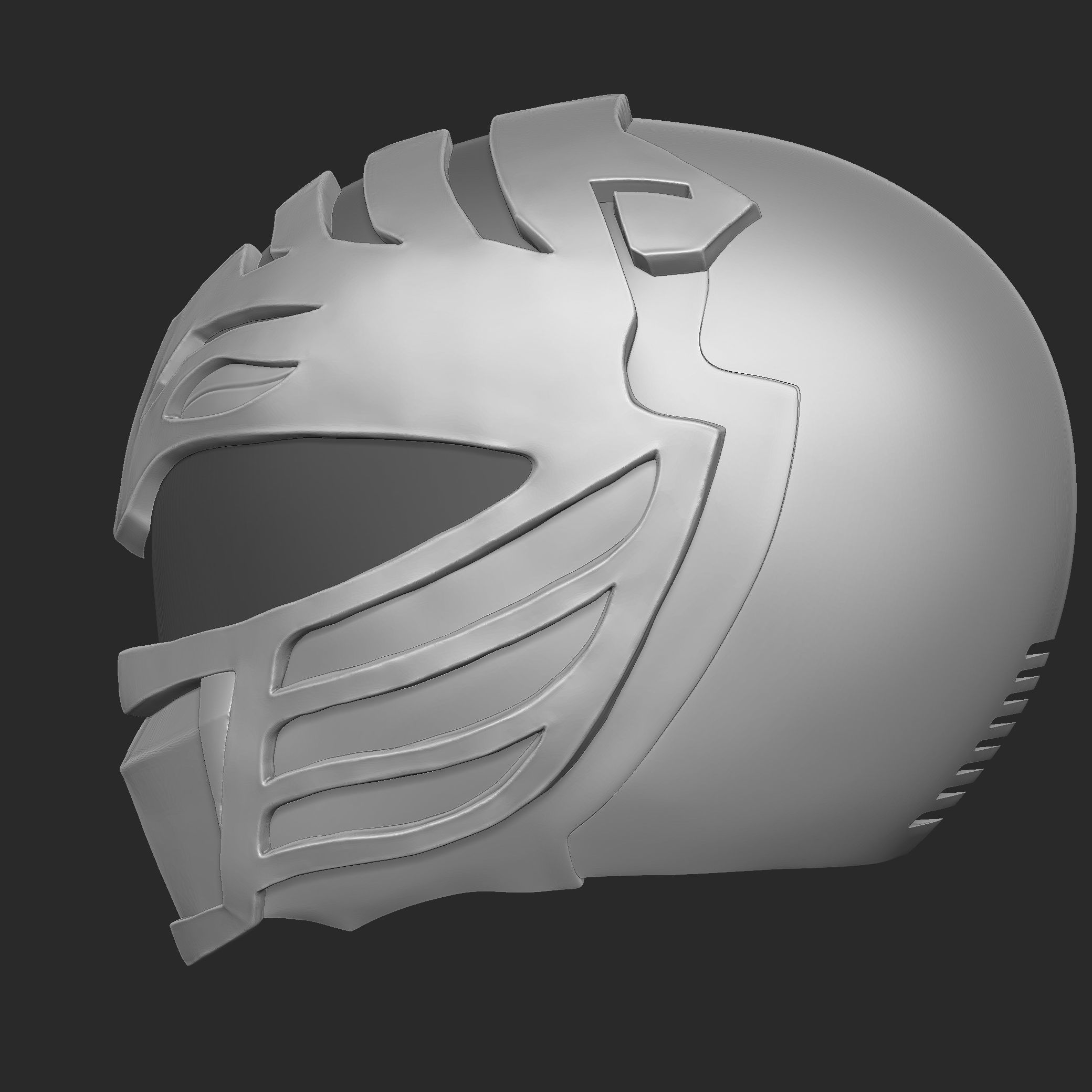 White Ranger Helmet 3D print model_6