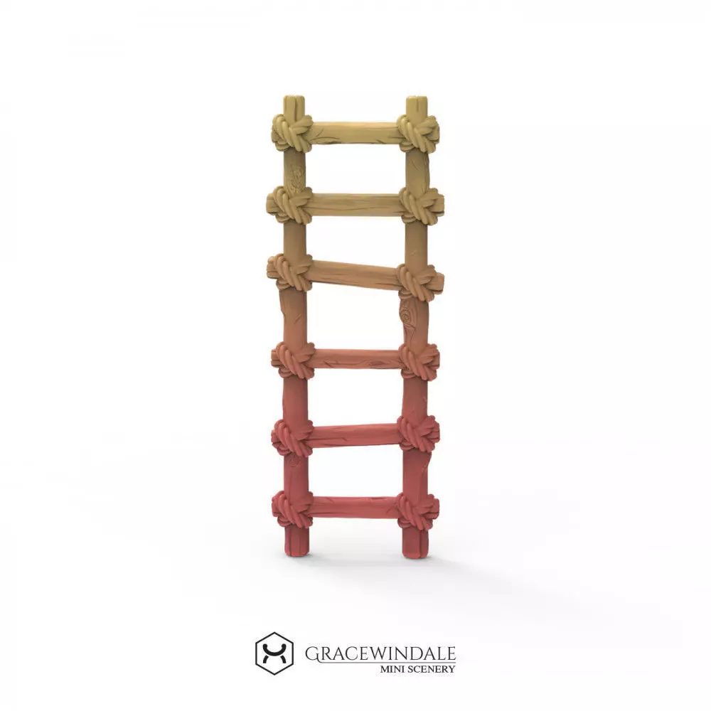 Ladder wooden orange Free 3D print model