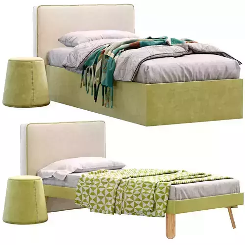 Hug Single Bed By Nidi 3D model