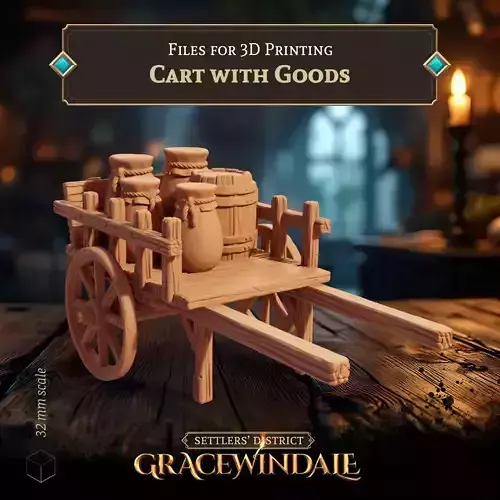 Cart with Goods Free 3D print model