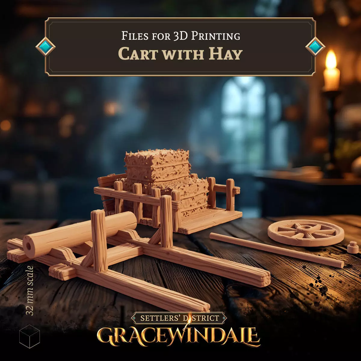 Cart with Hay Free 3D print model_1