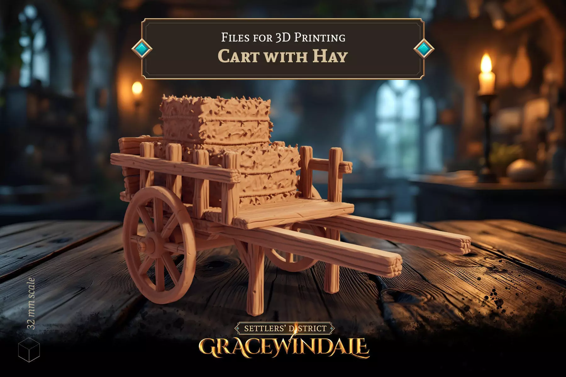 Cart with Hay Free 3D print model_3