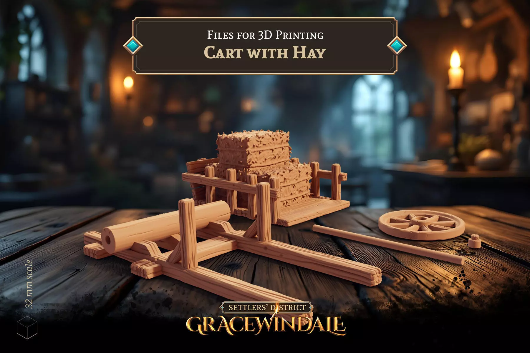 Cart with Hay Free 3D print model_4