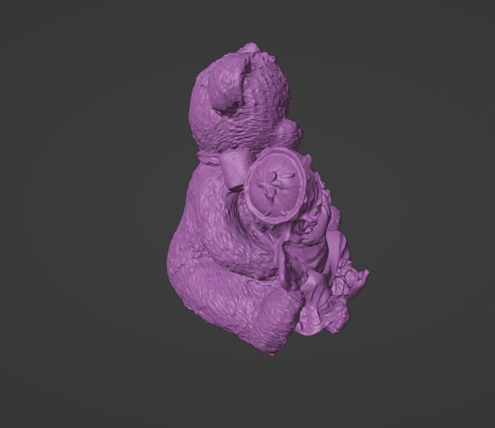 Teddy bear with child 3D print model_2