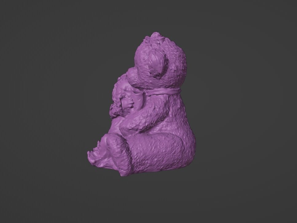 Teddy bear with child 3D print model_4