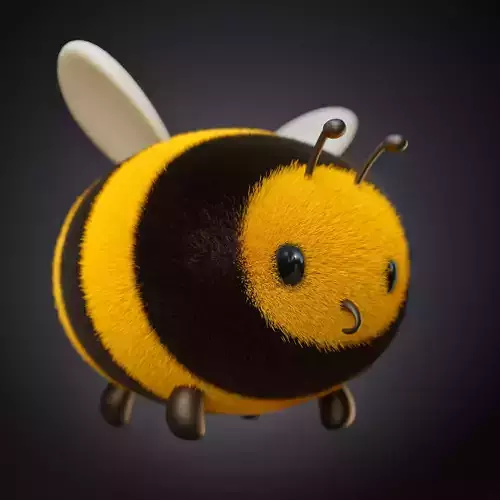 Cartoon Bee Low-poly 3D model