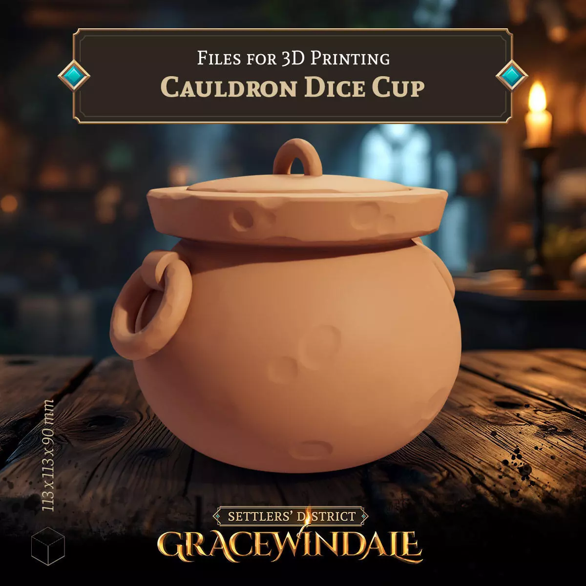 Cauldron Dice Cup Free 3D print model
