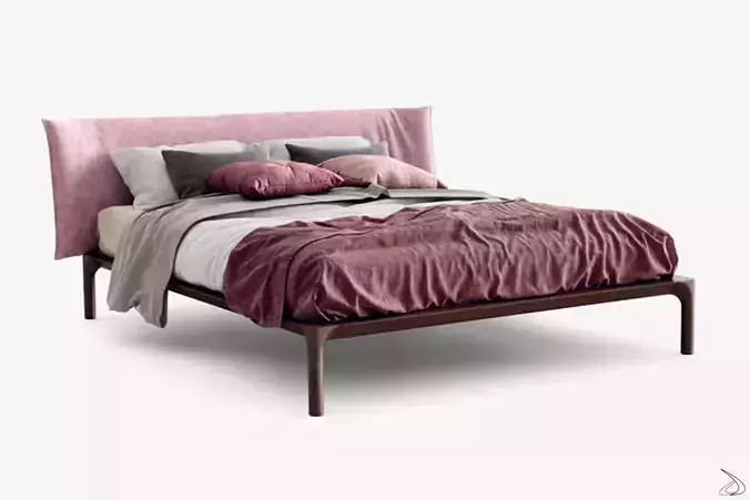 HAUGA Upholstered bed frame  Low-poly 3D model
