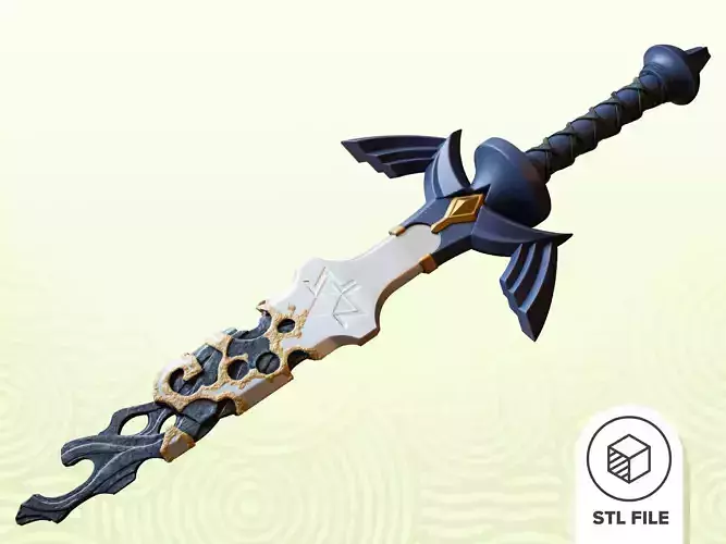 Decayed Master Sword STL - Zelda Tears of the Kingdom Inspired 3D print model