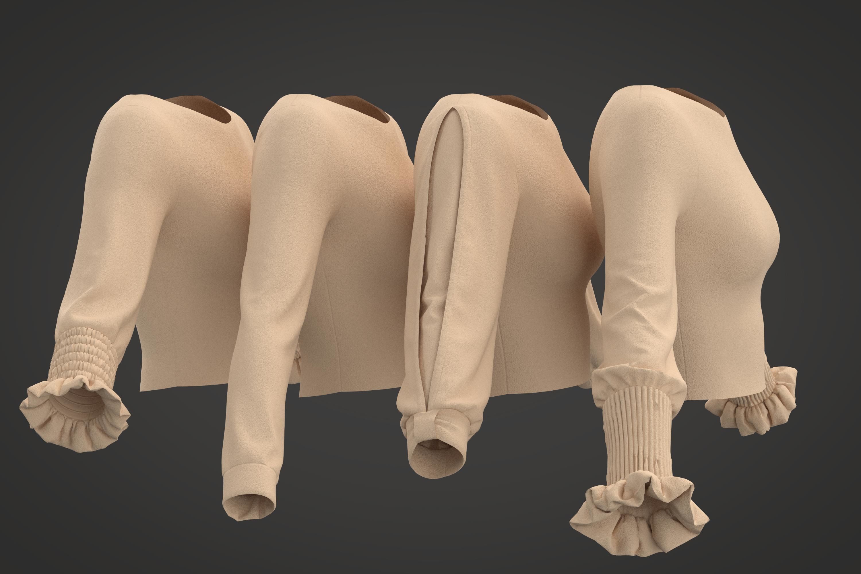 40 Women Sleeves 3D model_1