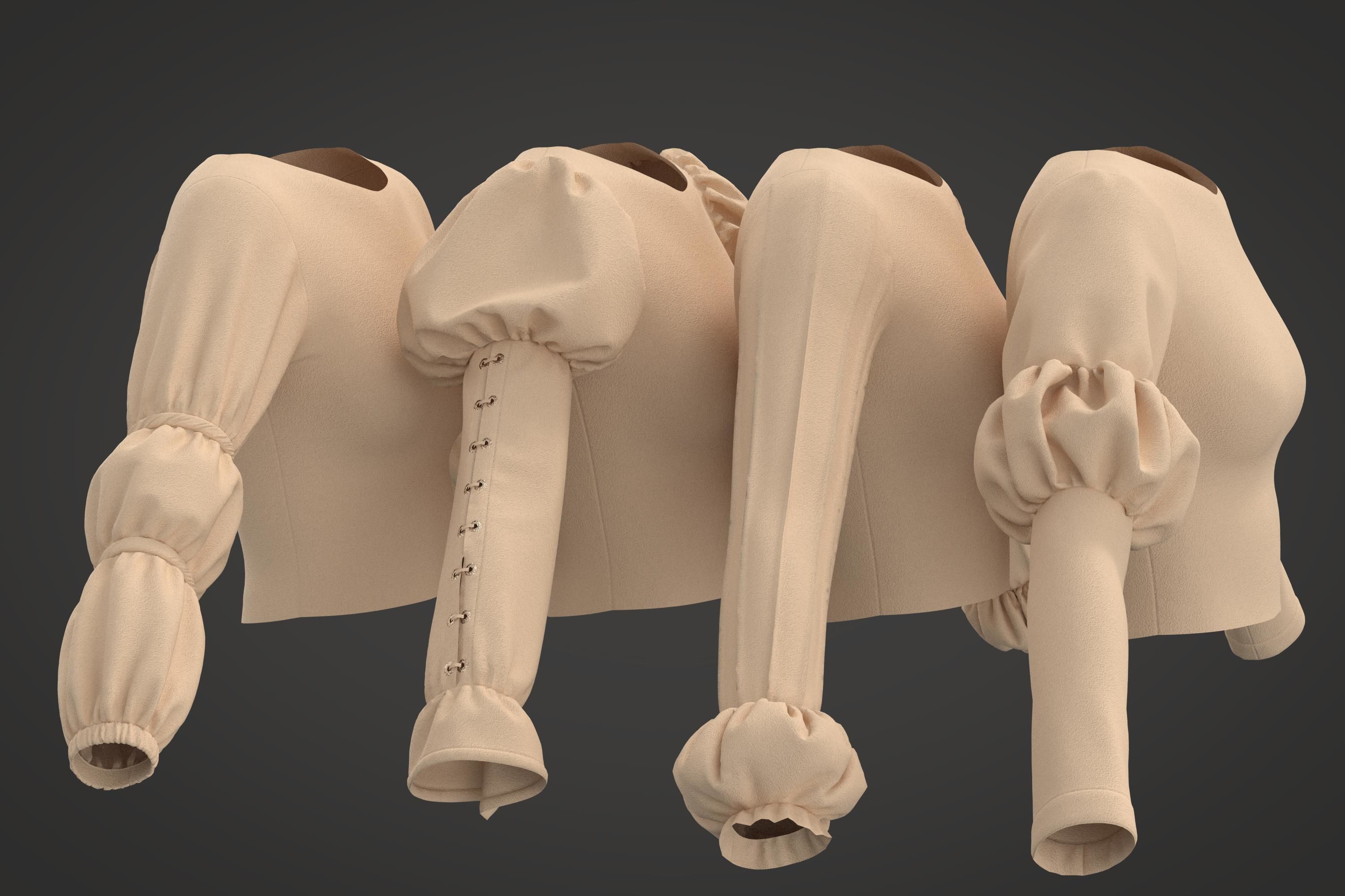 40 Women Sleeves 3D model_2