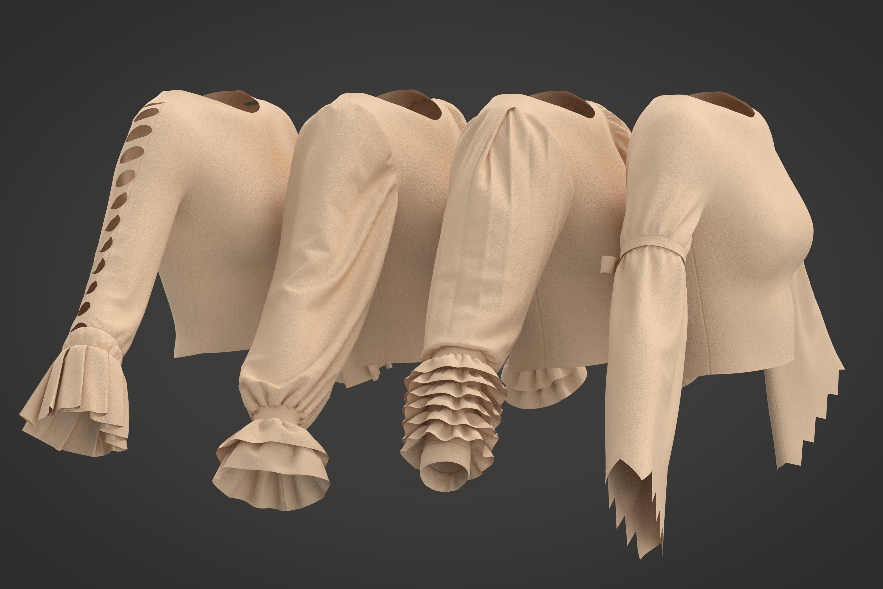 40 Women Sleeves 3D model_7